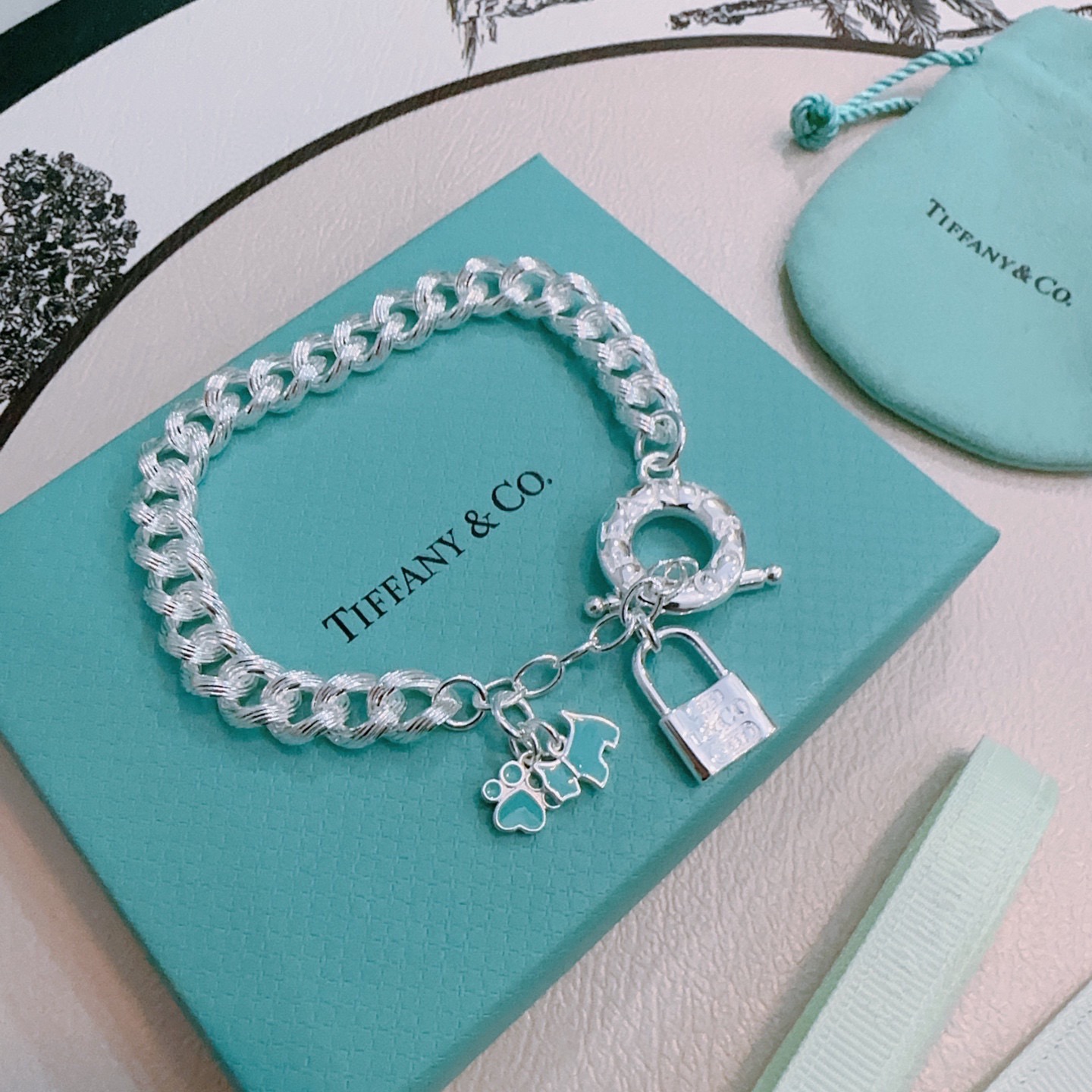 蒂芙尼手链🩵 TIFFNY&CO. 专柜精工银版本 明星同款 复古做旧风 原版复刻 纯手工打造 ～正品开