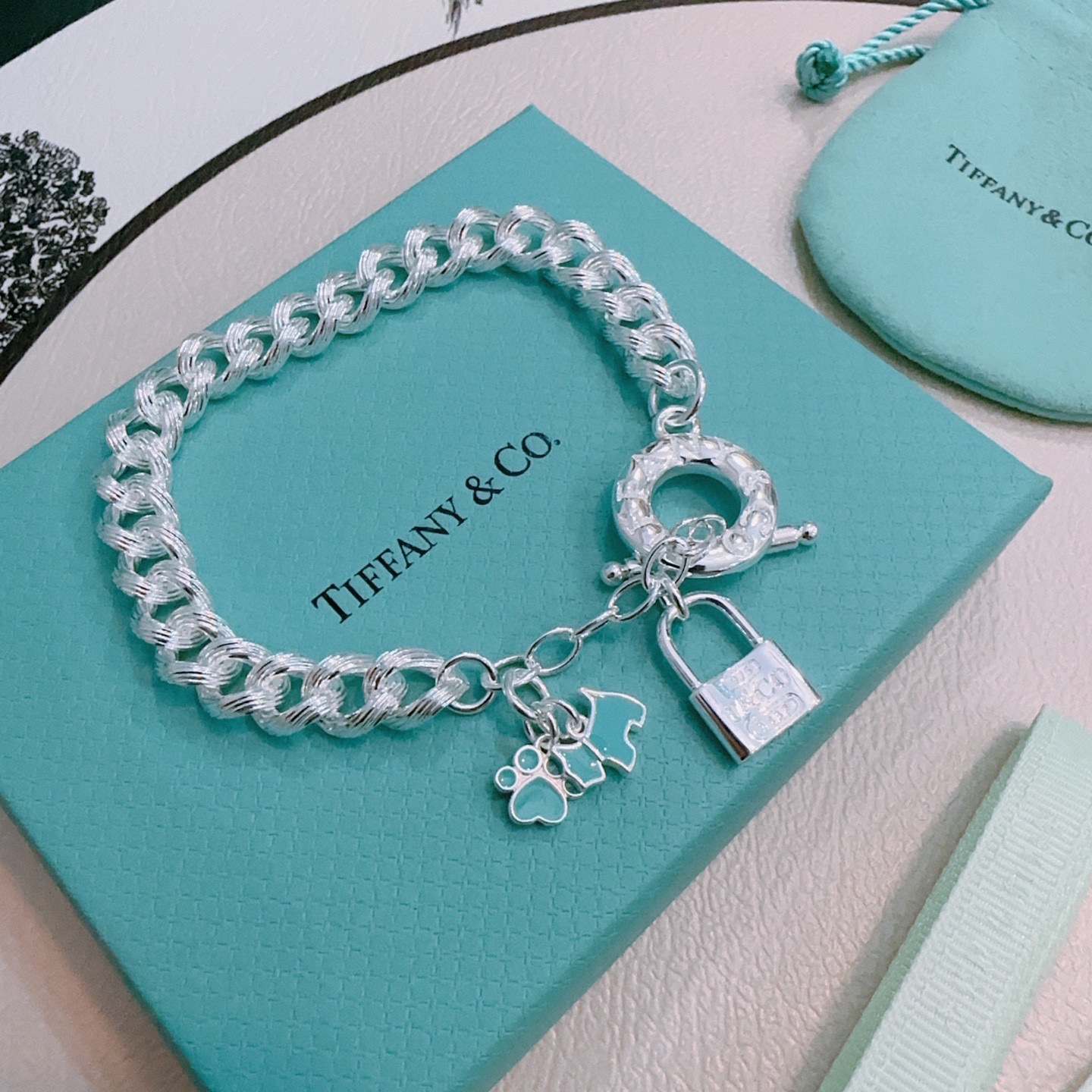 蒂芙尼手链🩵 TIFFNY&CO. 专柜精工银版本 明星同款 复古做旧风 原版复刻 纯手工打造 ～正品开