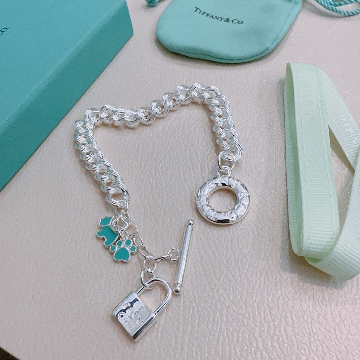 蒂芙尼手链🩵 TIFFNY&CO. 专柜精工银版本 明星同款 复古做旧风 原版复刻 纯手工打造 ～正品开