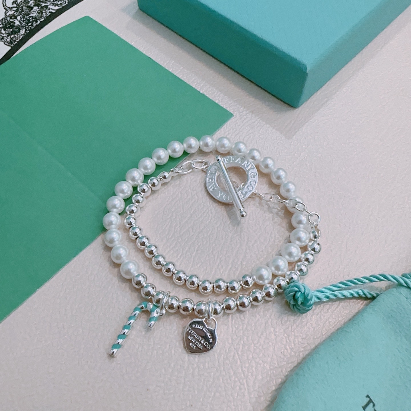 蒂芙尼手链🩵 TIFFNY&CO. 专柜精工银版本 明星同款 复古做旧风 原版复刻 纯手工打造 ～正品开