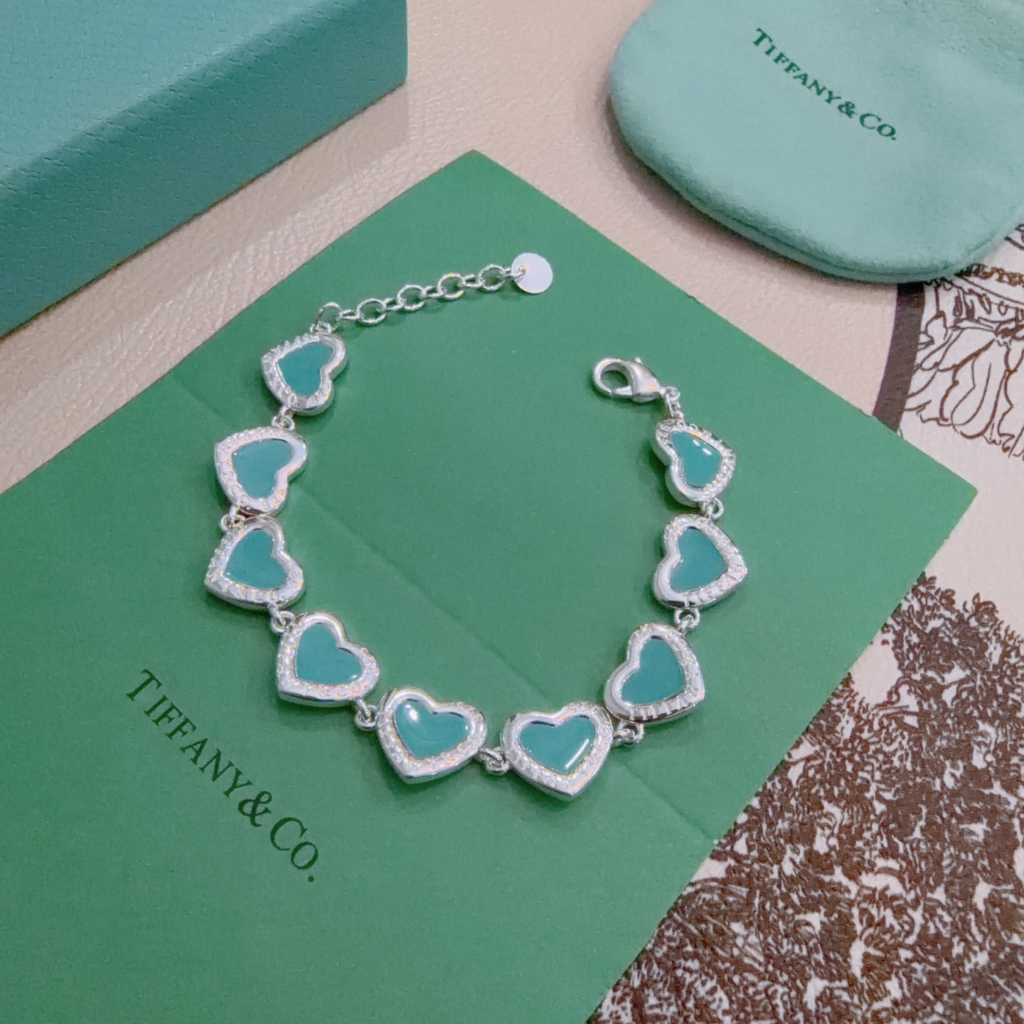 蒂芙尼手链🩵 TIFFNY&CO. 专柜精工银版本手链 明星同款 复古做旧风 原版复刻 纯手工打造 ～正