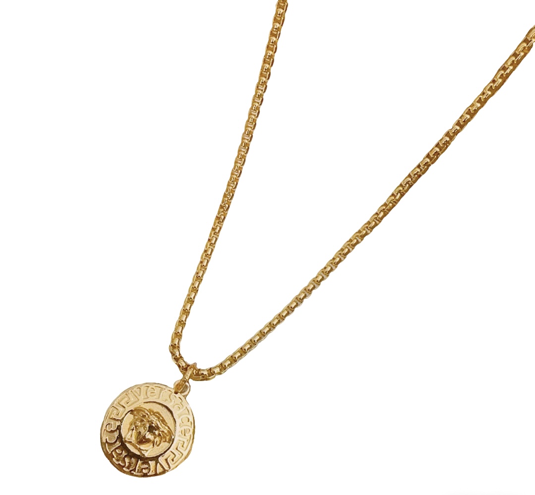 高品质范思哲项链美杜莎头像原单货专柜新款开模复古潮流时尚必备 男女均可佩戴 情侣款同款 摇滚朋克泰银风格