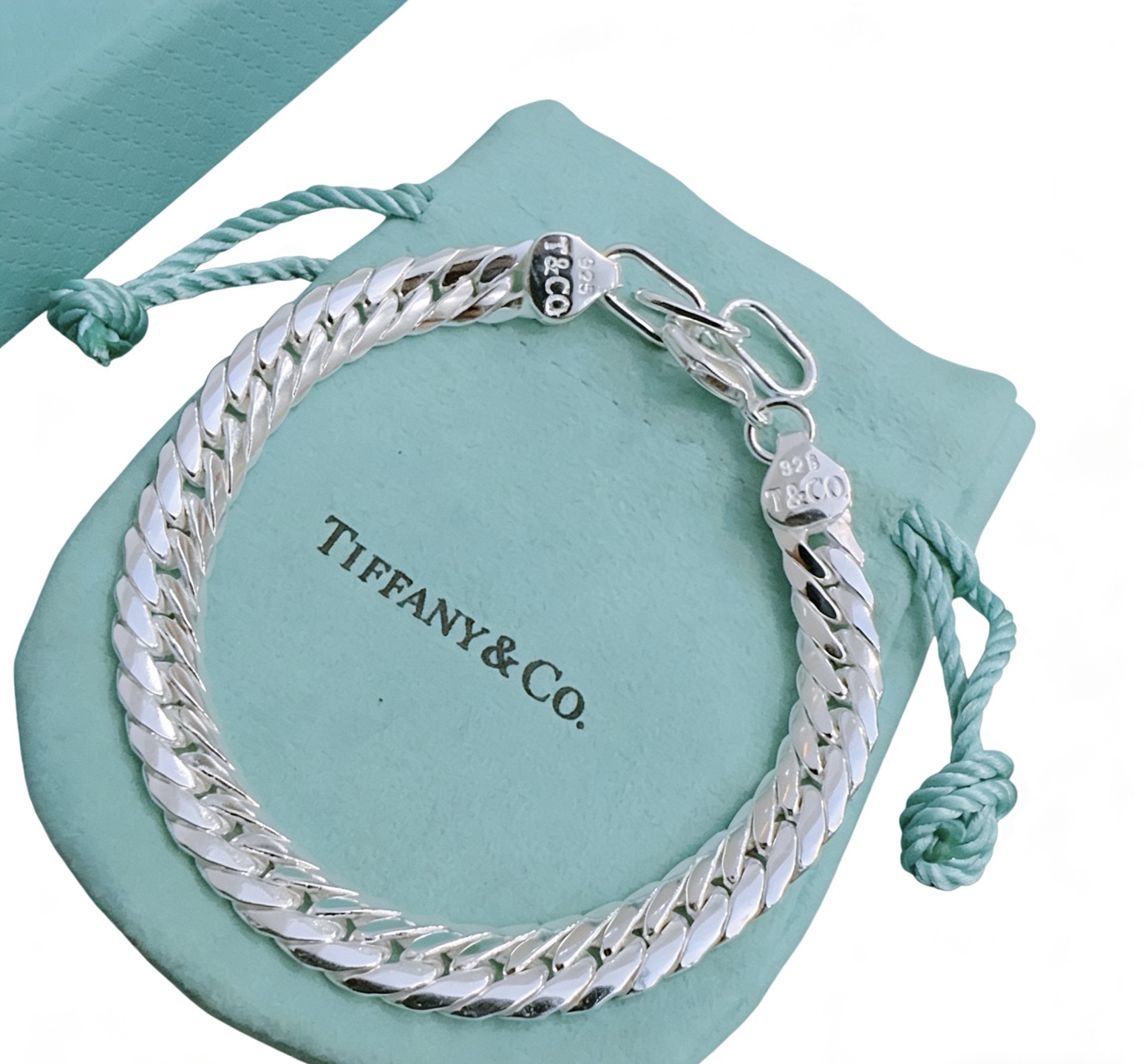 蒂芙尼手链🩵 TIFFNY&CO. 专柜精工银版本 明星同款 复古做旧风 原版复刻 纯手工打造 ～正品开