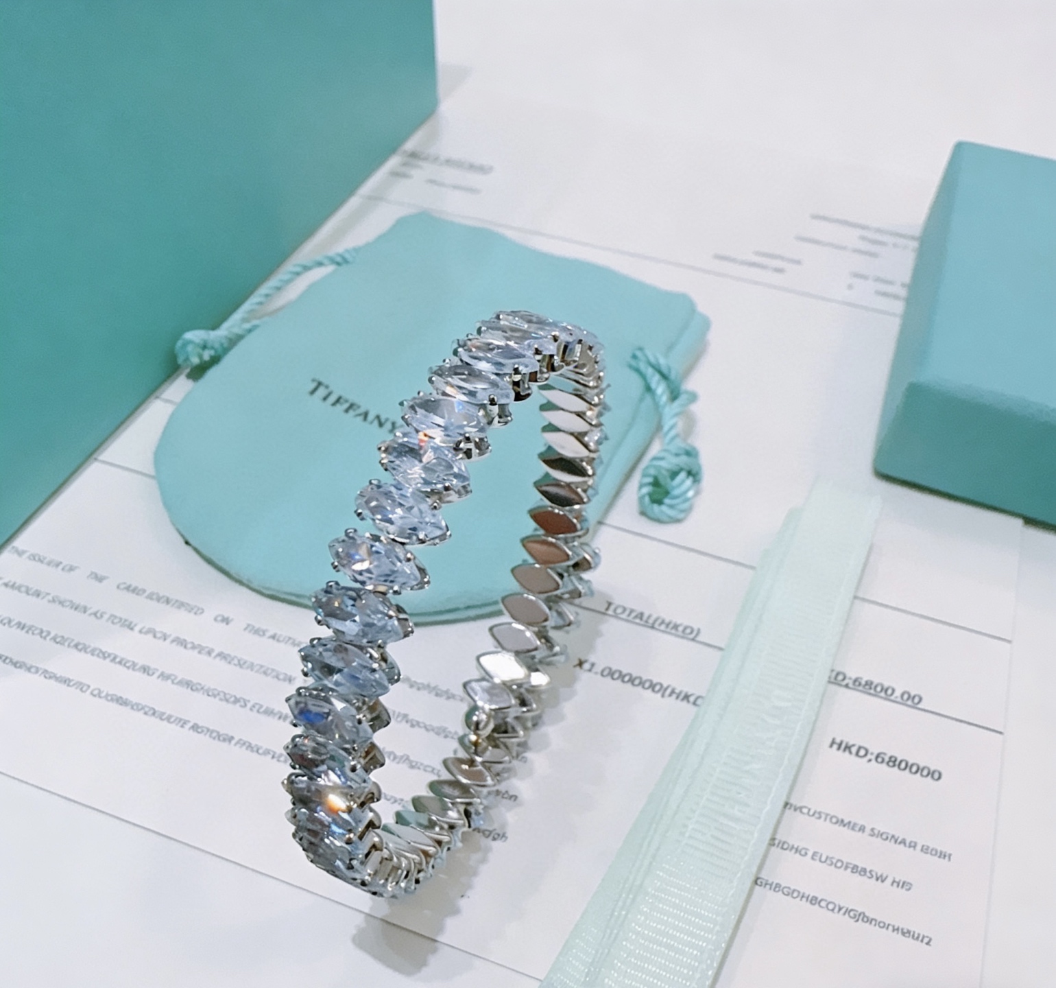 独家订制 ✨Tiff 蒂芙尼手链纪念款 花絮 马眼 手链 💘采用高碳钻 💎 顶级亚金材质镶嵌 铂金镶钻设