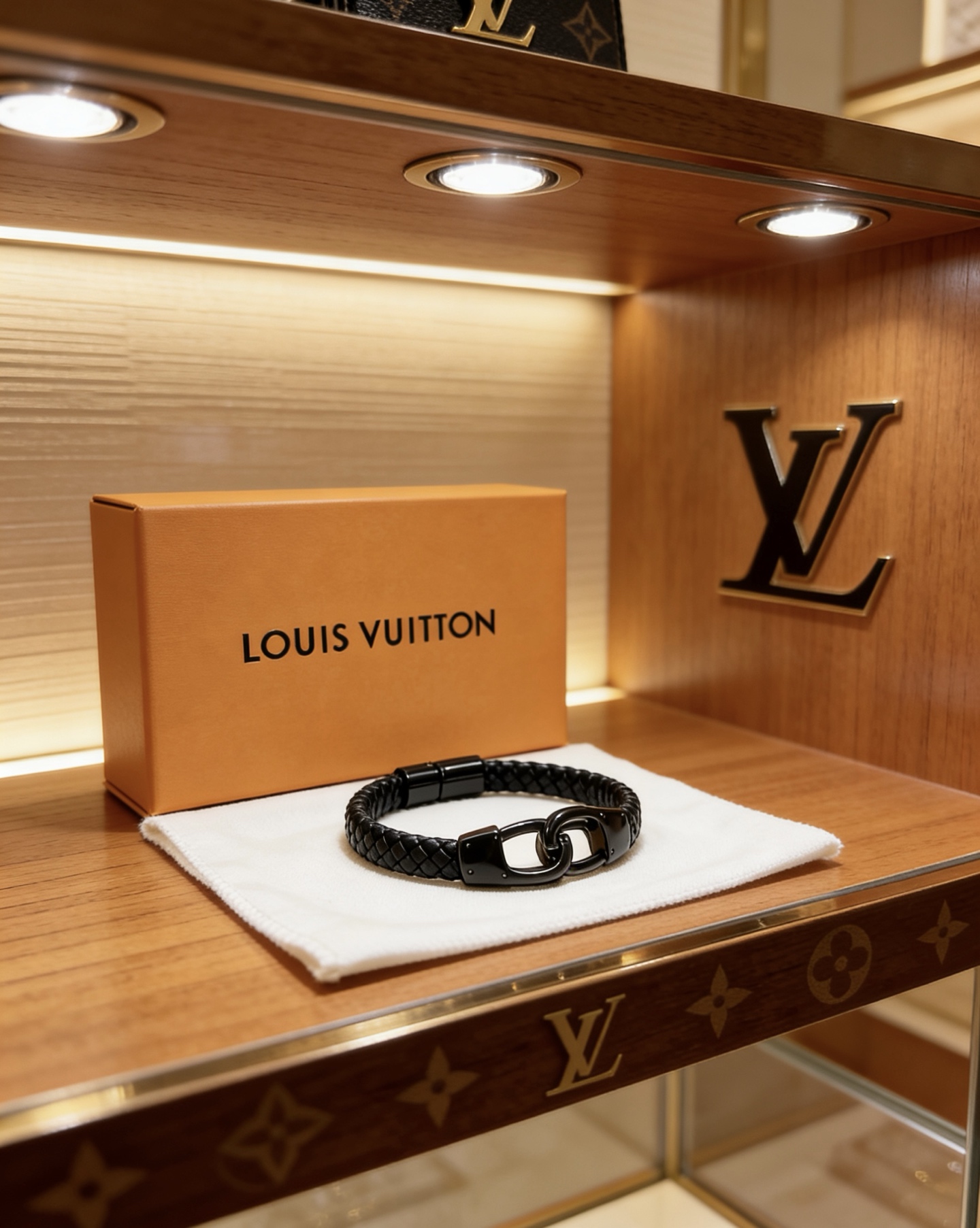 Louis Vuitton 高品质LV路易威登牛皮手绳手链 潮流 男女均可佩戴 同款 摇滚朋克泰银风格 元素蓝色低调奢华 潮流百搭 手镯最新款链条档次更高明星 款手绳系列