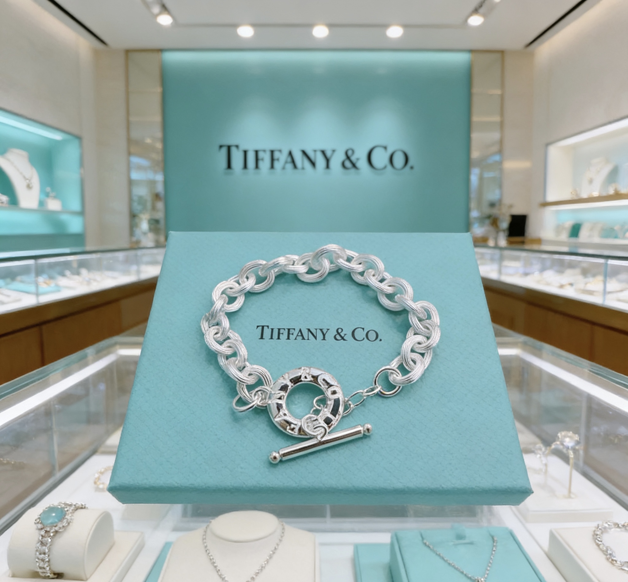 蒂芙尼手链🩵 TIFFNY&CO. 专柜精工银版本手链 明星同款 复古做旧风 原版复刻 纯手工打造 ～正