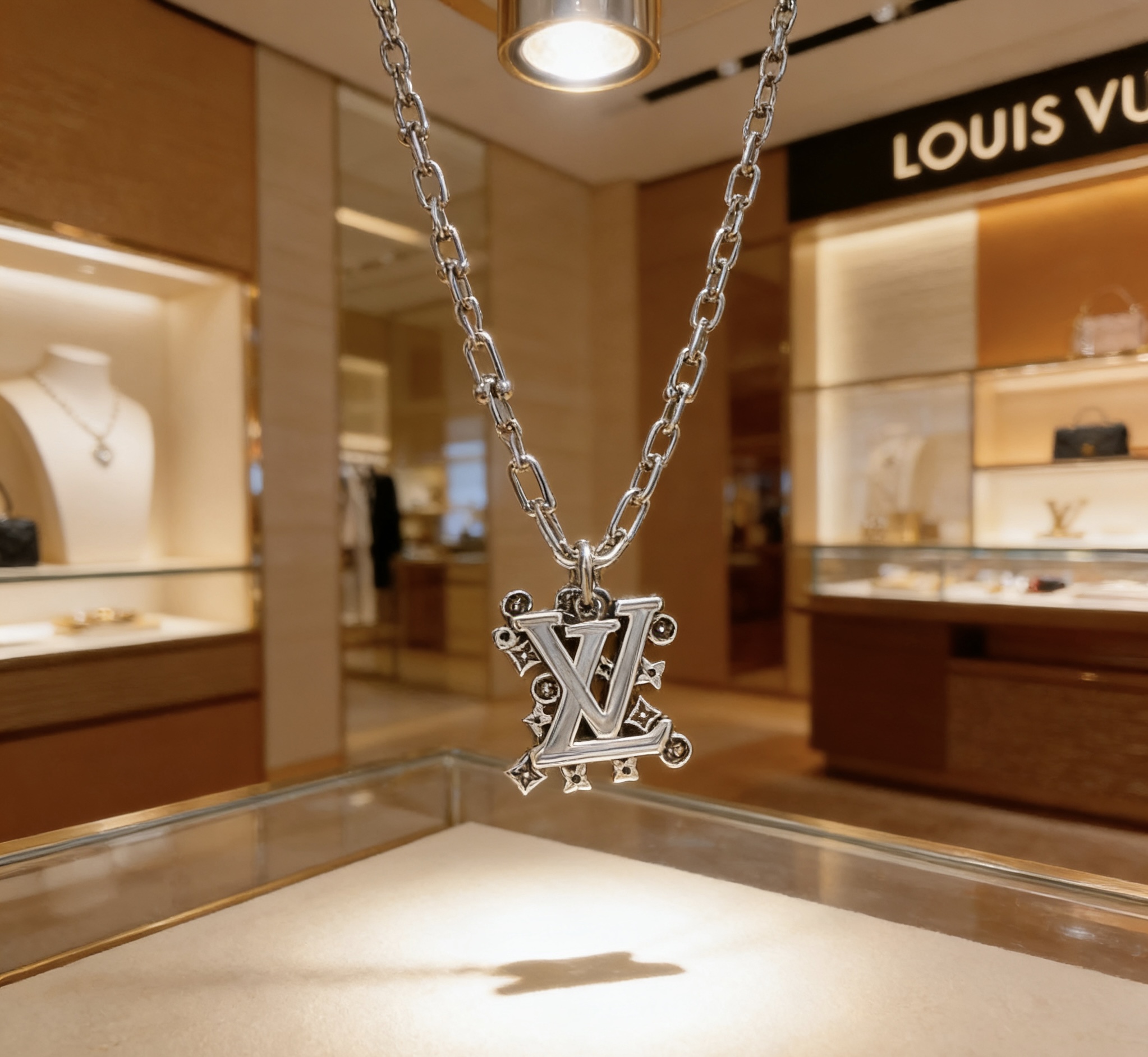 新款路易威登 LV项链🇷🇼原单货🇷🇼专柜新款开模复古潮流时尚必备 男女均可佩戴 情侣款同款 摇滚朋克泰银