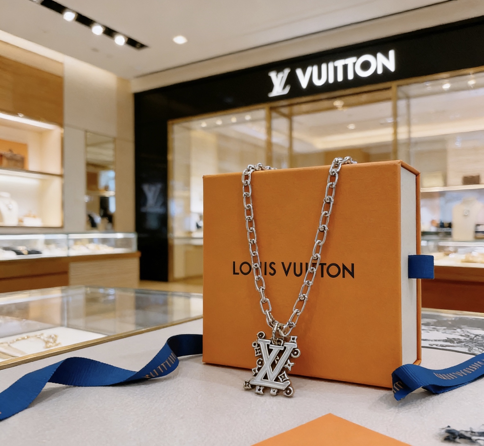 新款路易威登 LV项链🇷🇼原单货🇷🇼专柜新款开模复古潮流时尚必备 男女均可佩戴 情侣款同款 摇滚朋克泰银