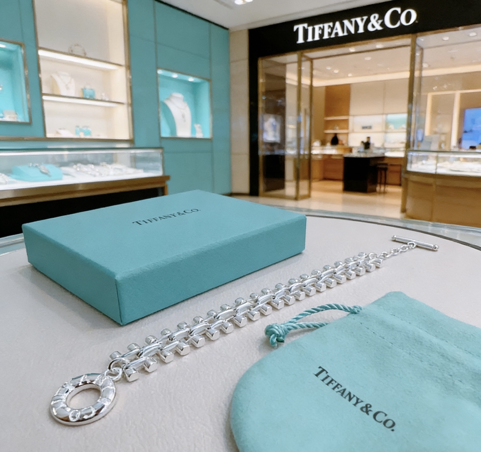 蒂芙尼🩵 TIFFNY&CO. 专柜精工银版本手链 明星同款 复古做旧风 原版复刻 纯手工打造 ～正品开