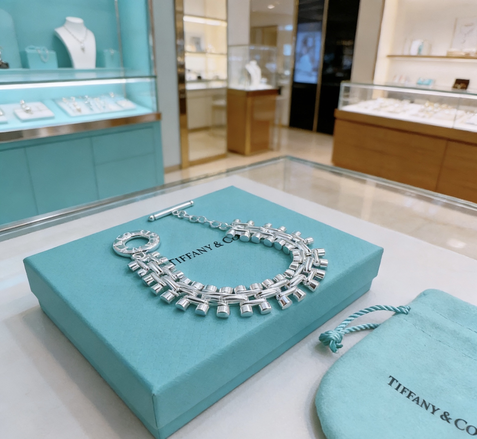 蒂芙尼🩵 TIFFNY&CO. 专柜精工银版本手链 明星同款 复古做旧风 原版复刻 纯手工打造 ～正品开