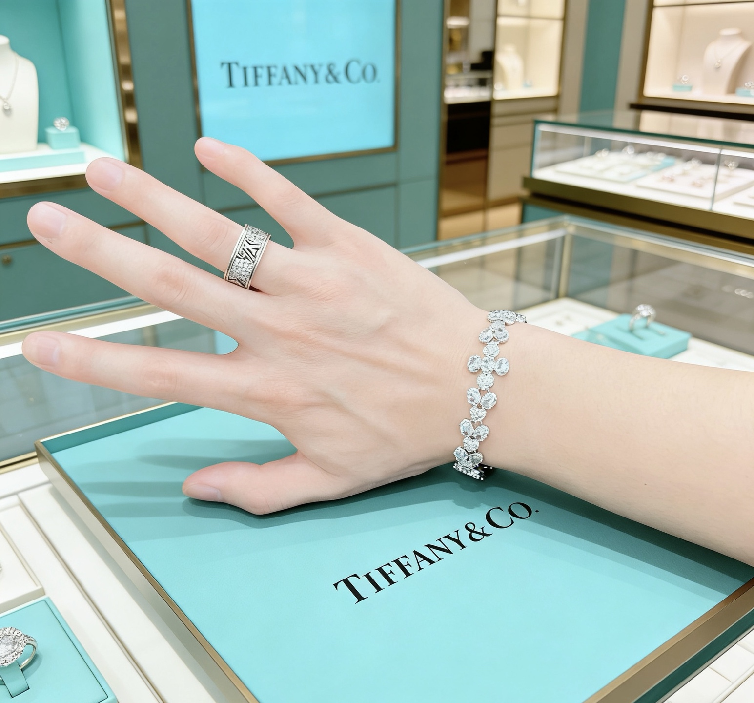独家订制 ✨Tiff 蒂芙尼手链纪念款 花絮 马眼 手链 💘采用高碳钻 💎 顶级亚金材质镶嵌 铂金镶钻设