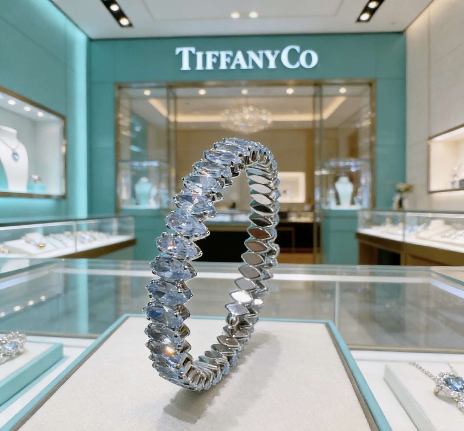 独家订制 ✨Tiff 蒂芙尼手链纪念款 花絮 马眼 手链 💘采用高碳钻 💎 顶级亚金材质镶嵌 铂金镶钻设