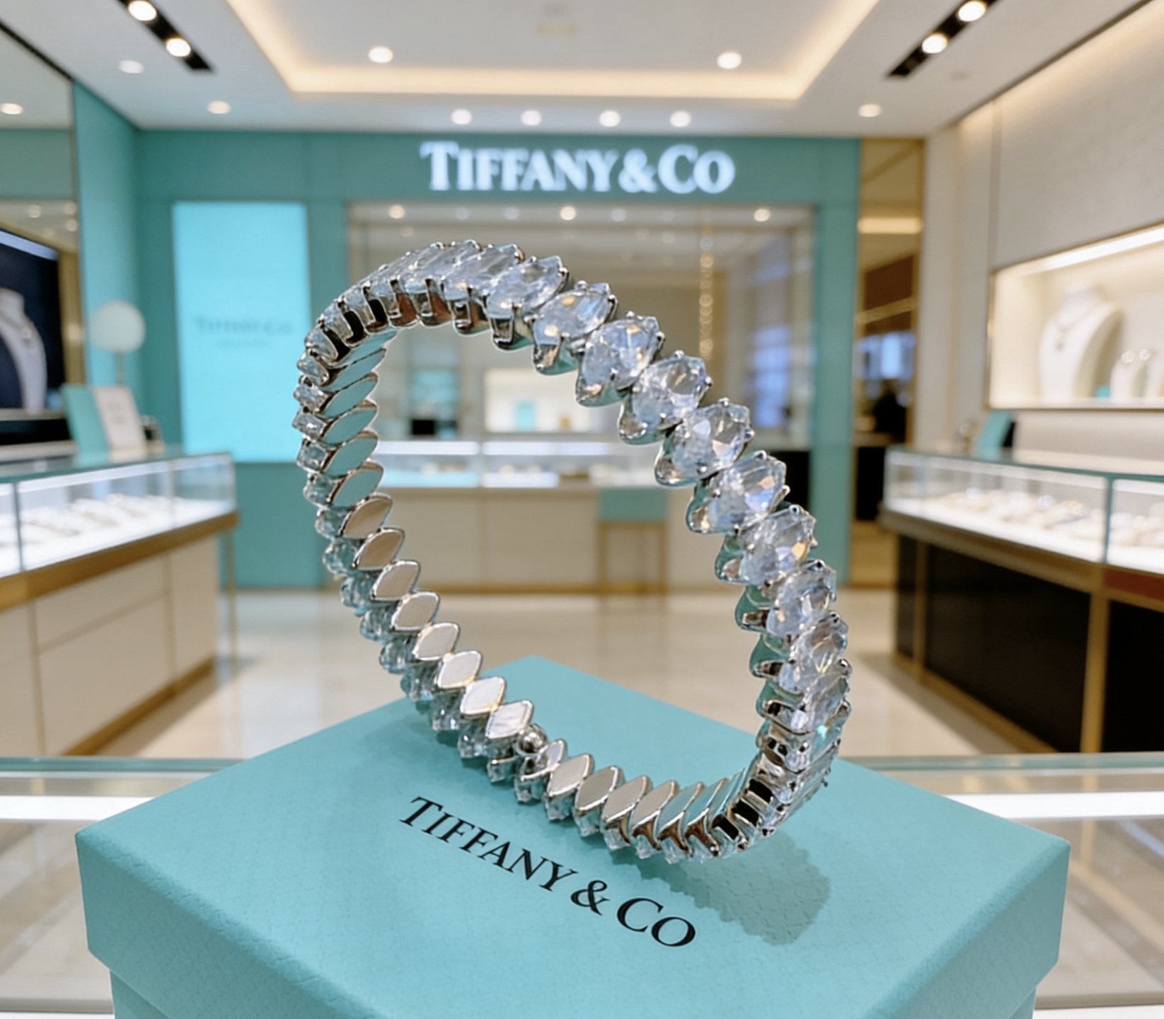 独家订制 ✨Tiff 蒂芙尼手链纪念款 花絮 马眼 手链 💘采用高碳钻 💎 顶级亚金材质镶嵌 铂金镶钻设