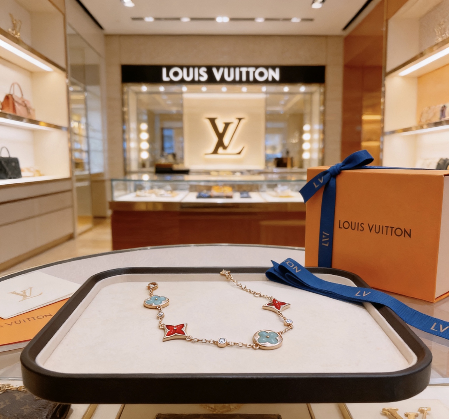 Louis Vuitton 路易威登LV手链V金材质系列 品相完美 细节无敌 那种独特的色泽完全无可挑剔 再缀以 指环外形设计