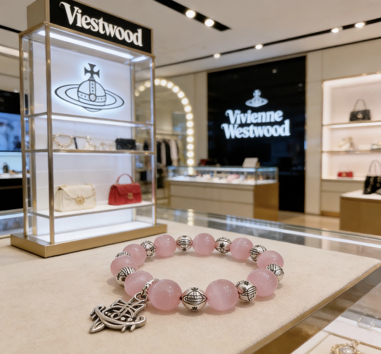 Vivienne Westwood 西太后 精工版本 多元素玛瑙泰银风格手链