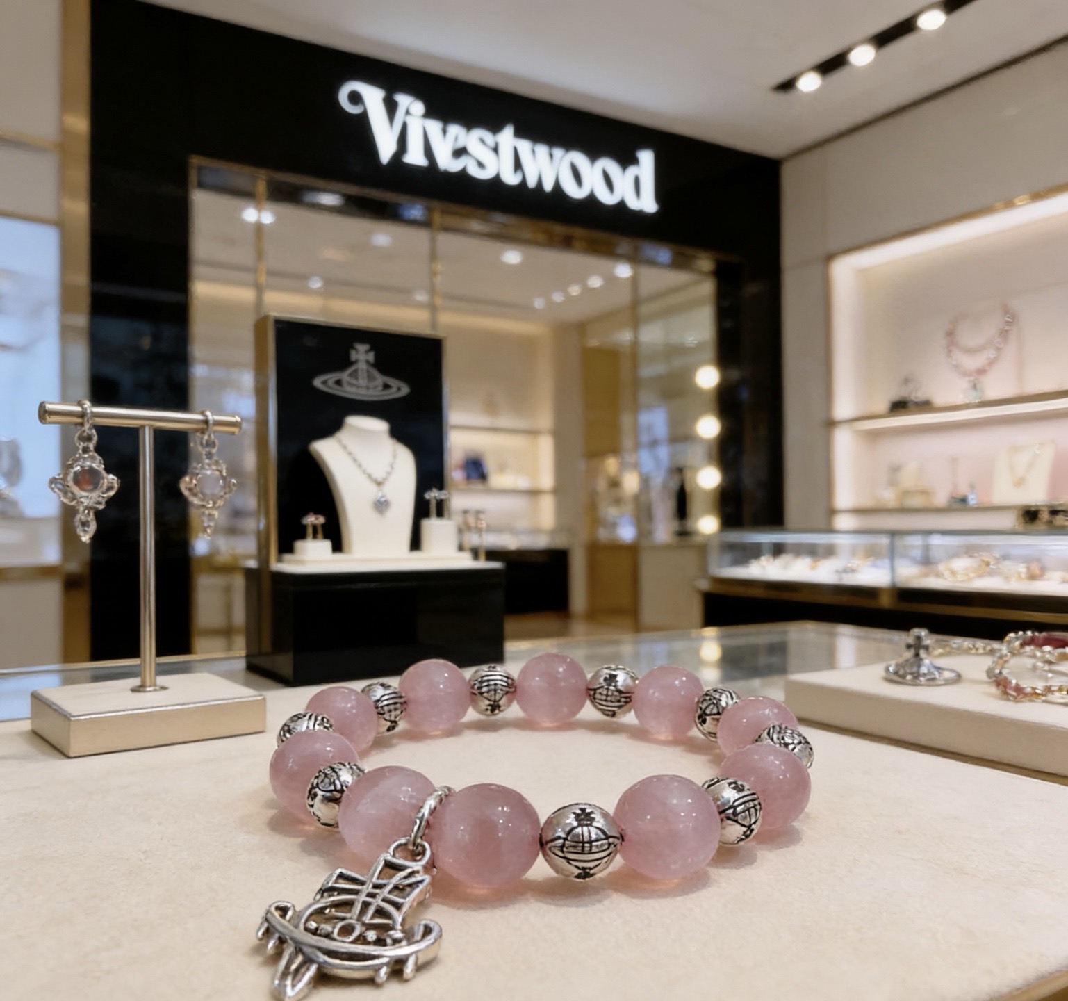 Vivienne Westwood 西太后 精工版本 多元素玛瑙泰银风格手链