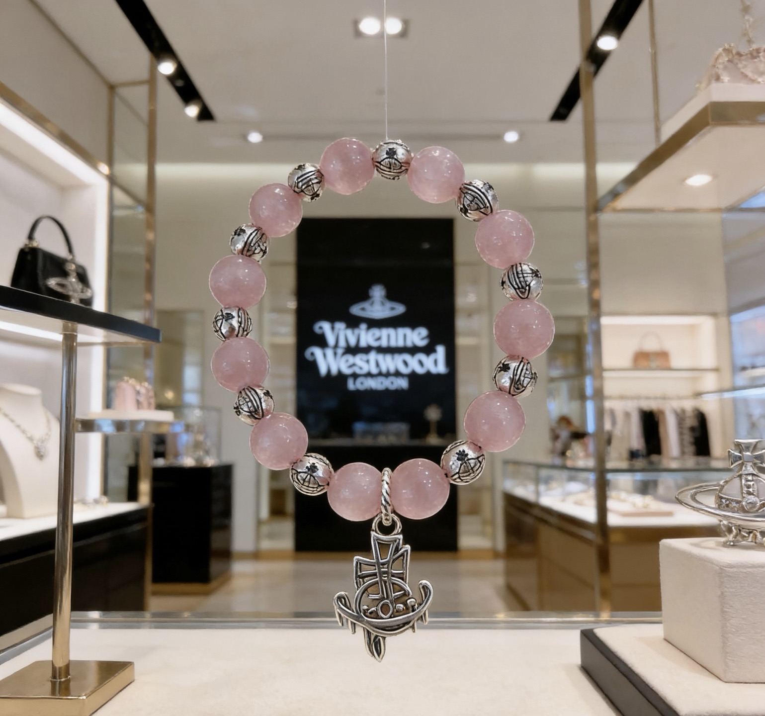 Vivienne Westwood 西太后 精工版本 多元素玛瑙泰银风格手链