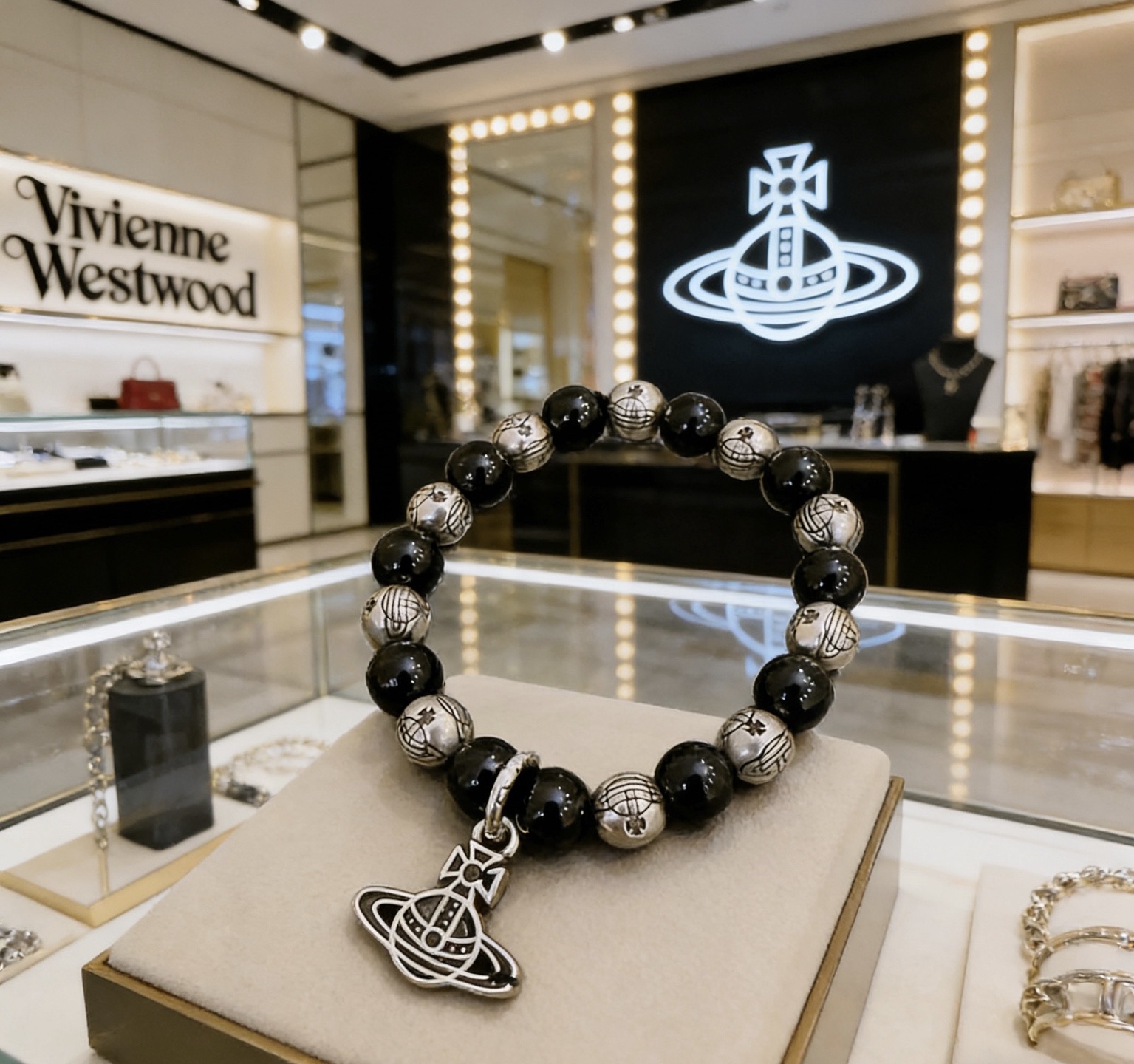 Vivienne Westwood 西太后 精工版本 多元素玛瑙泰银风格手链