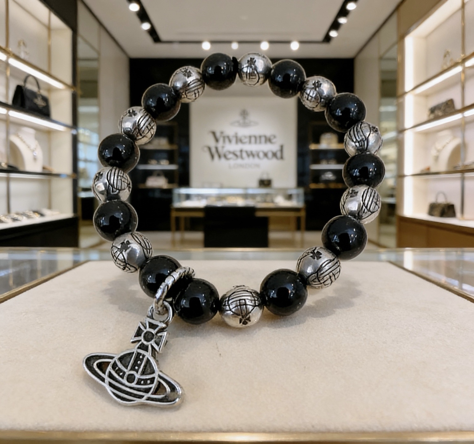 Vivienne Westwood 西太后 精工版本 多元素玛瑙泰银风格手链