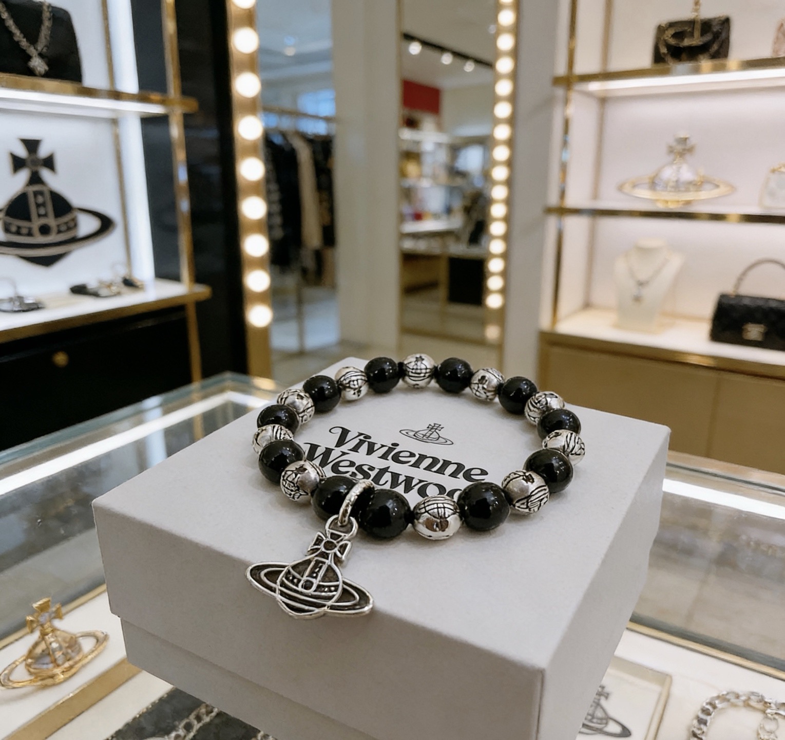 Vivienne Westwood 西太后 精工版本 多元素玛瑙泰银风格手链