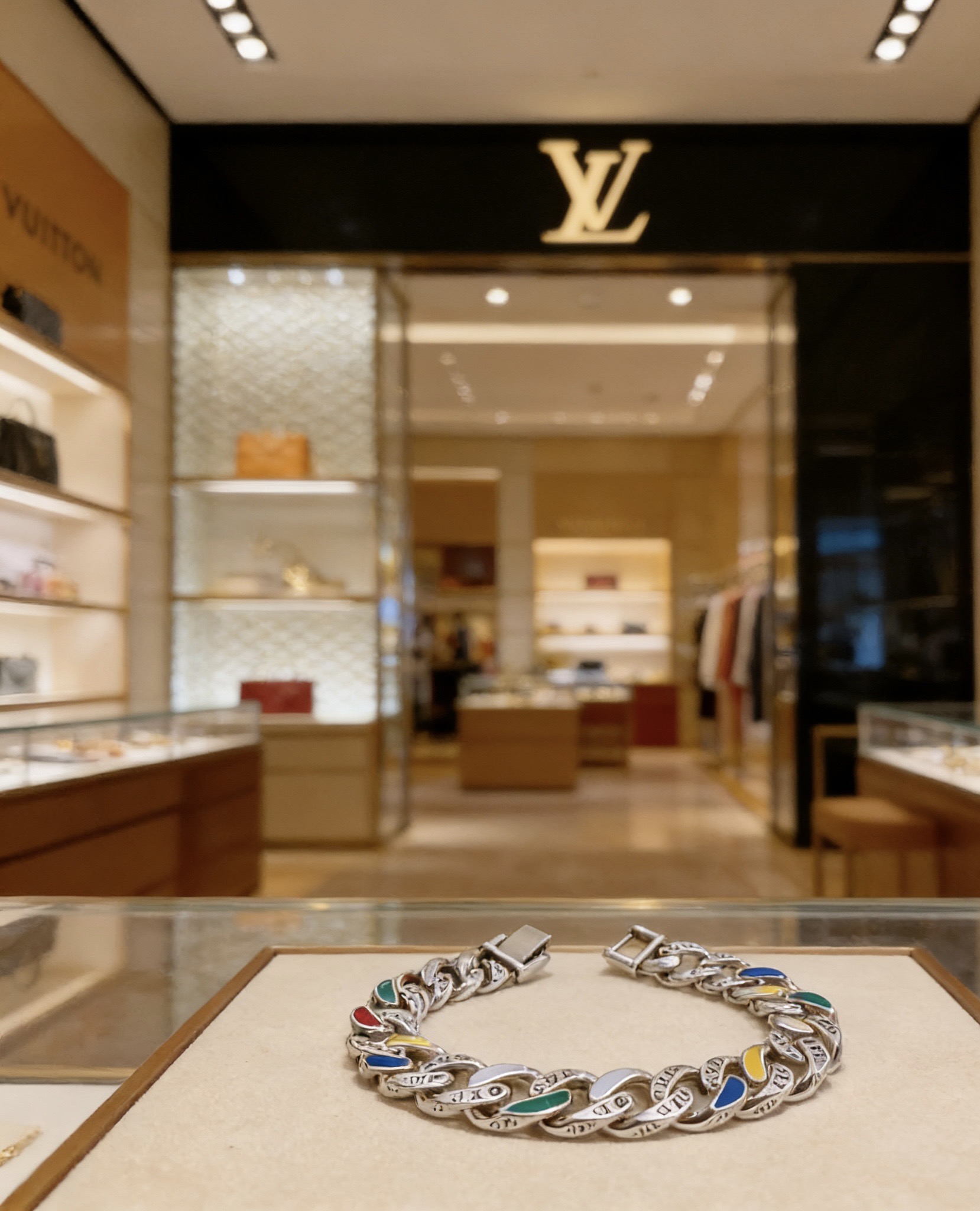 Louis Vuitton 高品质LV路易威登手链 潮流 男女均可佩戴 同款 摇滚朋克泰银风格 元素 潮流百搭 项链最新款链条档次更高明星 款项链系列 银手链