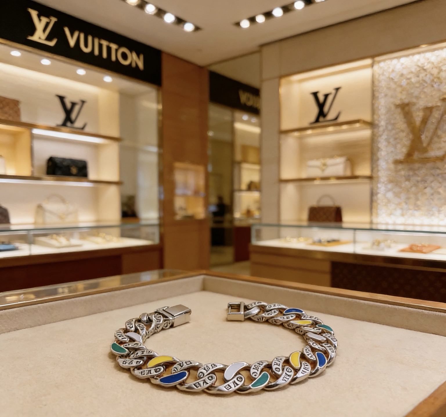 Louis Vuitton 高品质LV路易威登手链 潮流 男女均可佩戴 同款 摇滚朋克泰银风格 元素 潮流百搭 项链最新款链条档次更高明星 款项链系列 银手链
