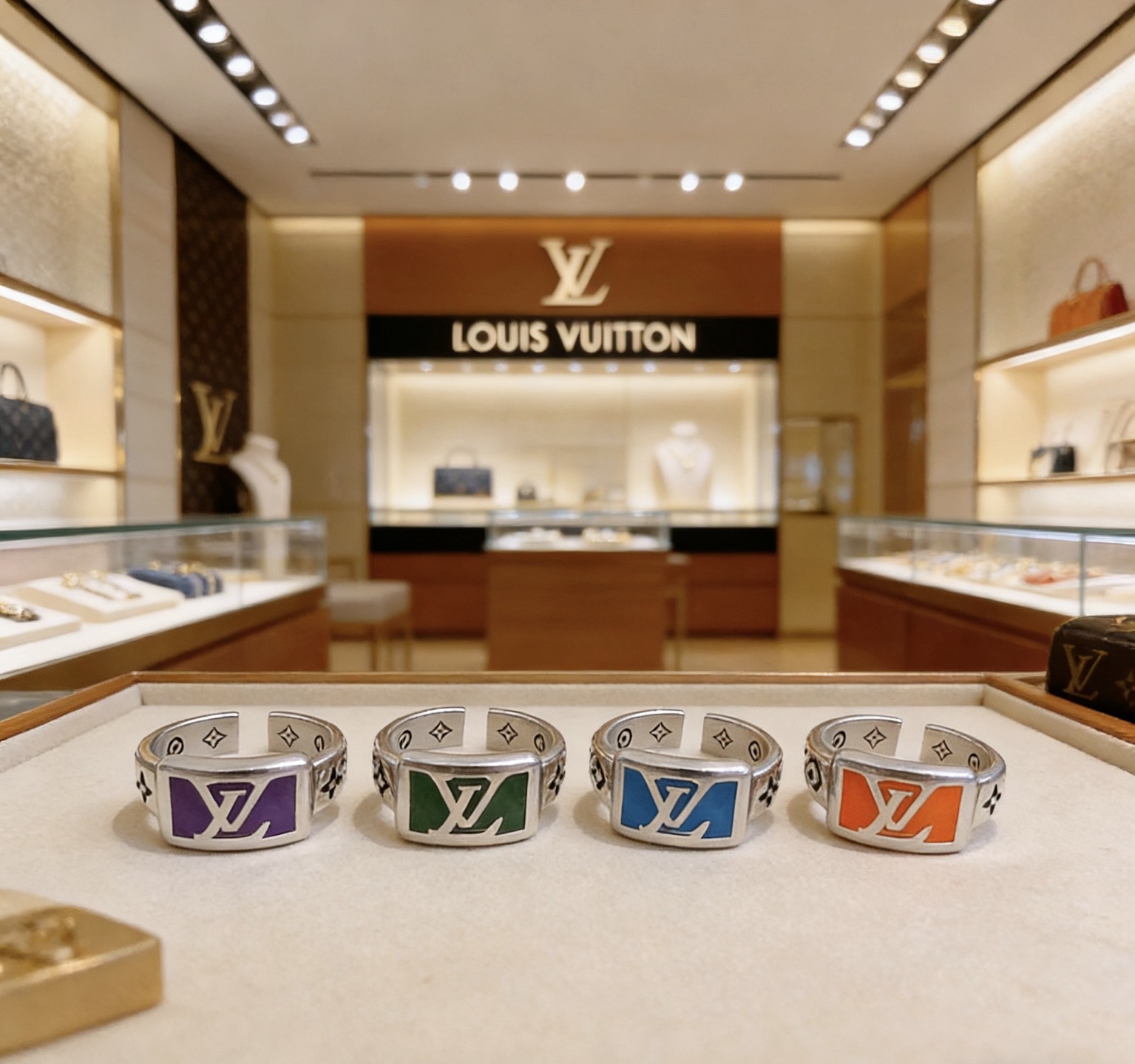 Louis Vuitton 高品质路易威登LV戒指 潮流 男女均可佩戴 同款 摇滚朋克泰银风格 元素 潮流百搭 项链最新款档次更高明星 款系列 银戒指