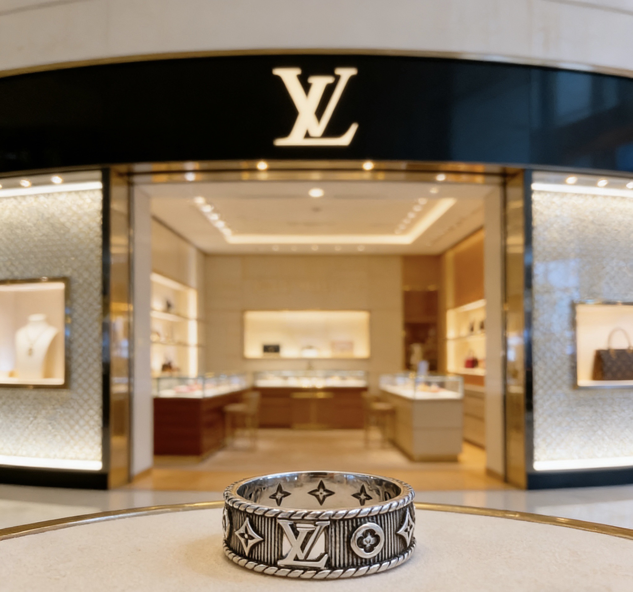 Louis Vuitton 高品质路易威登LV戒指 潮流 男女均可佩戴 同款 摇滚朋克泰银风格 元素 潮流百搭 项链最新款档次更高明星 款系列 银戒指
