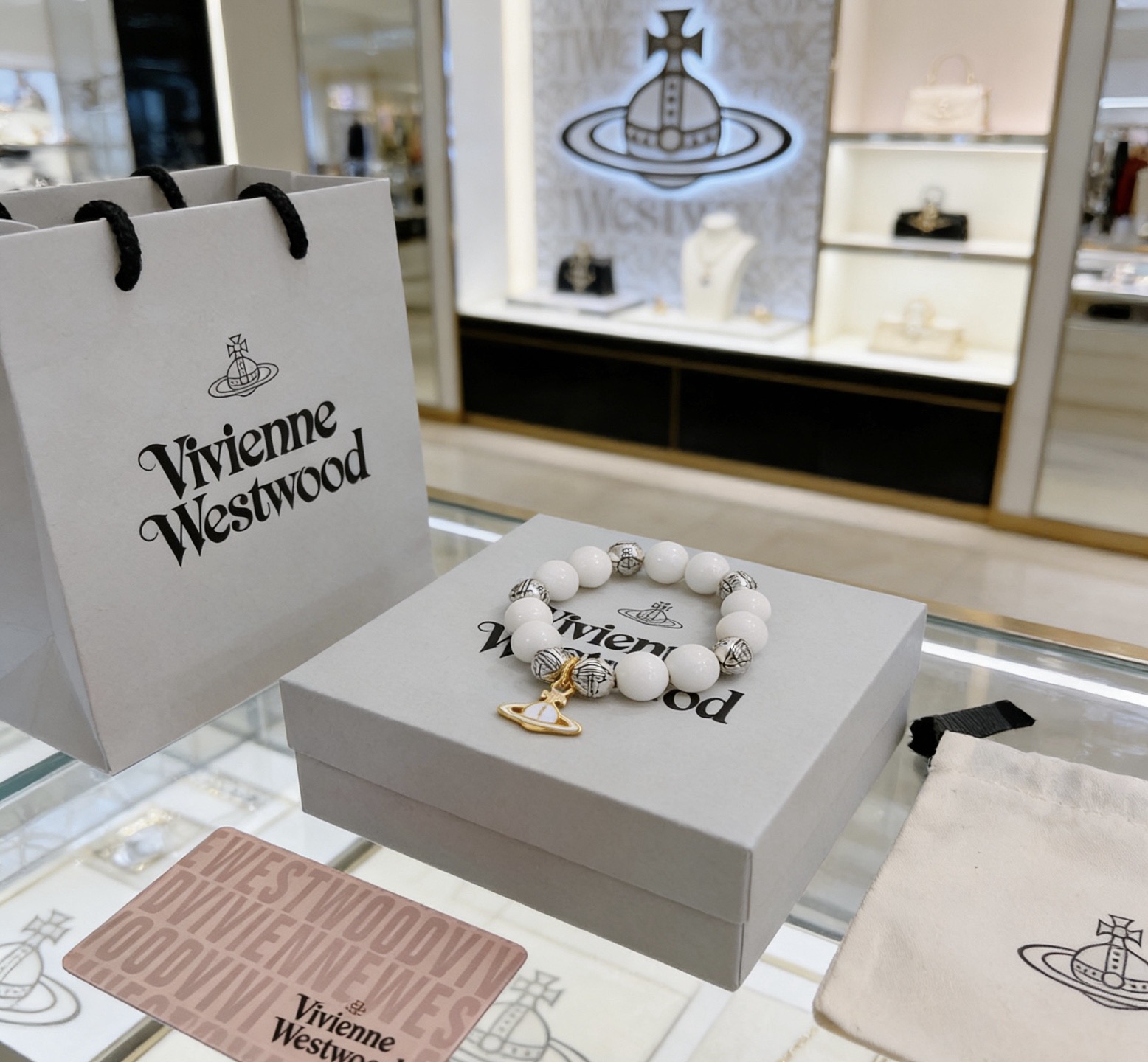 Vivienne Westwood 西太后 精工版本 多元素玛瑙泰银风格手链