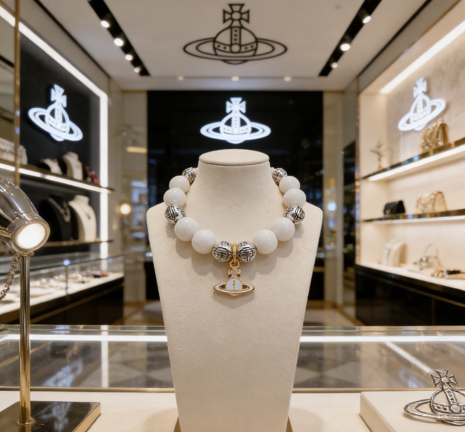 Vivienne Westwood 西太后 精工版本 多元素玛瑙泰银风格手链