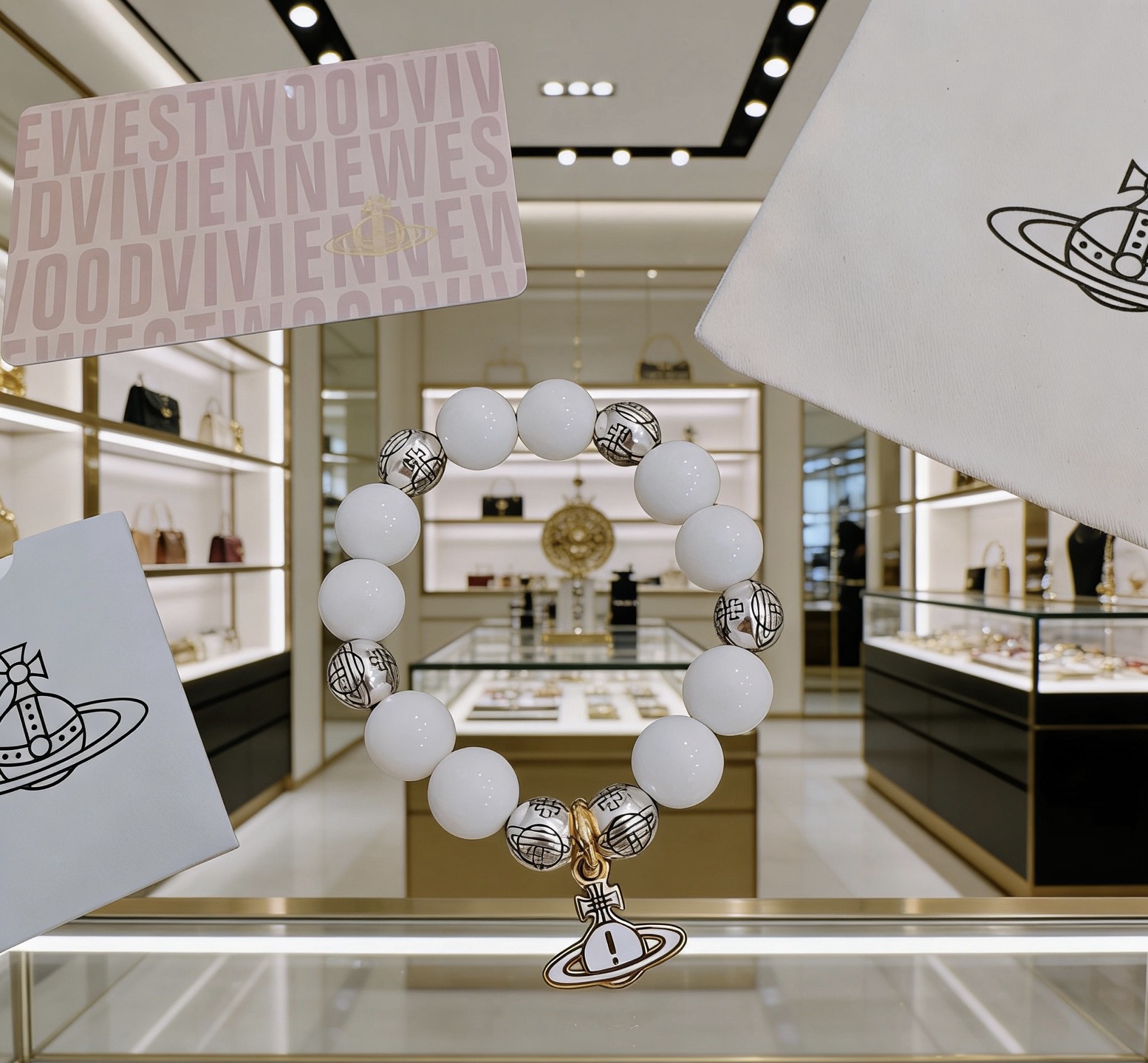 Vivienne Westwood 西太后 精工版本 多元素玛瑙泰银风格手链