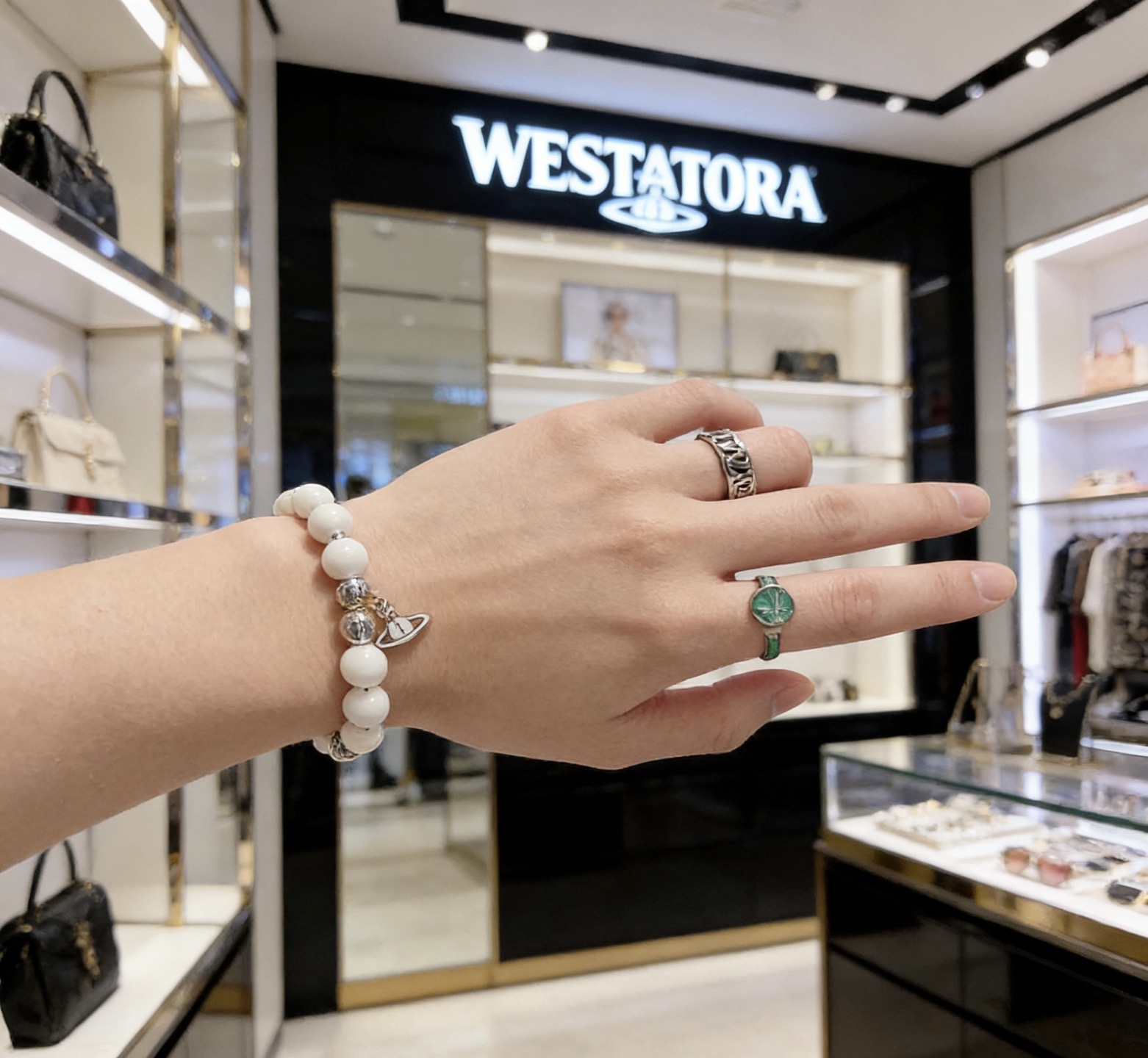 Vivienne Westwood 西太后 精工版本 多元素玛瑙泰银风格手链
