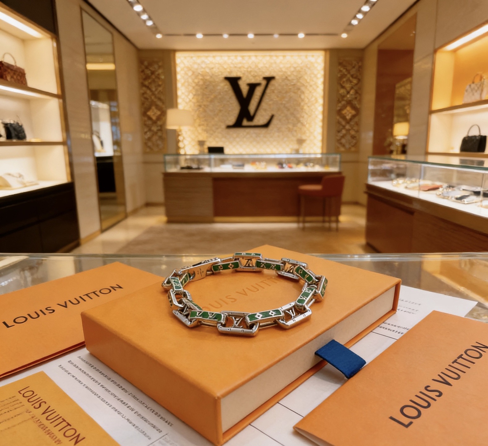 Louis Vuitton 新款法郎高品质路易威登LV手链 潮流 男女均可佩戴 同款 摇滚朋克泰银风格 元素 潮流百搭 项链最新款链条档次更高明星 款手链古巴链系列 银手链