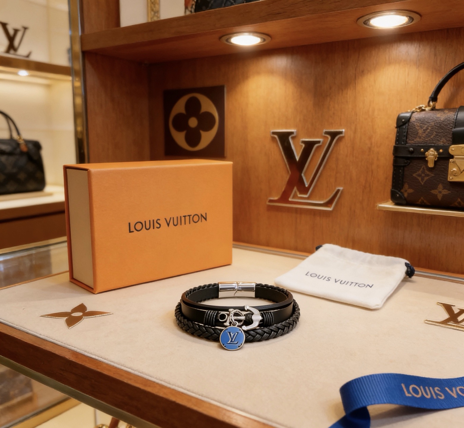 Louis Vuitton 路易威登LV牛皮手链 潮流 男女均可佩戴