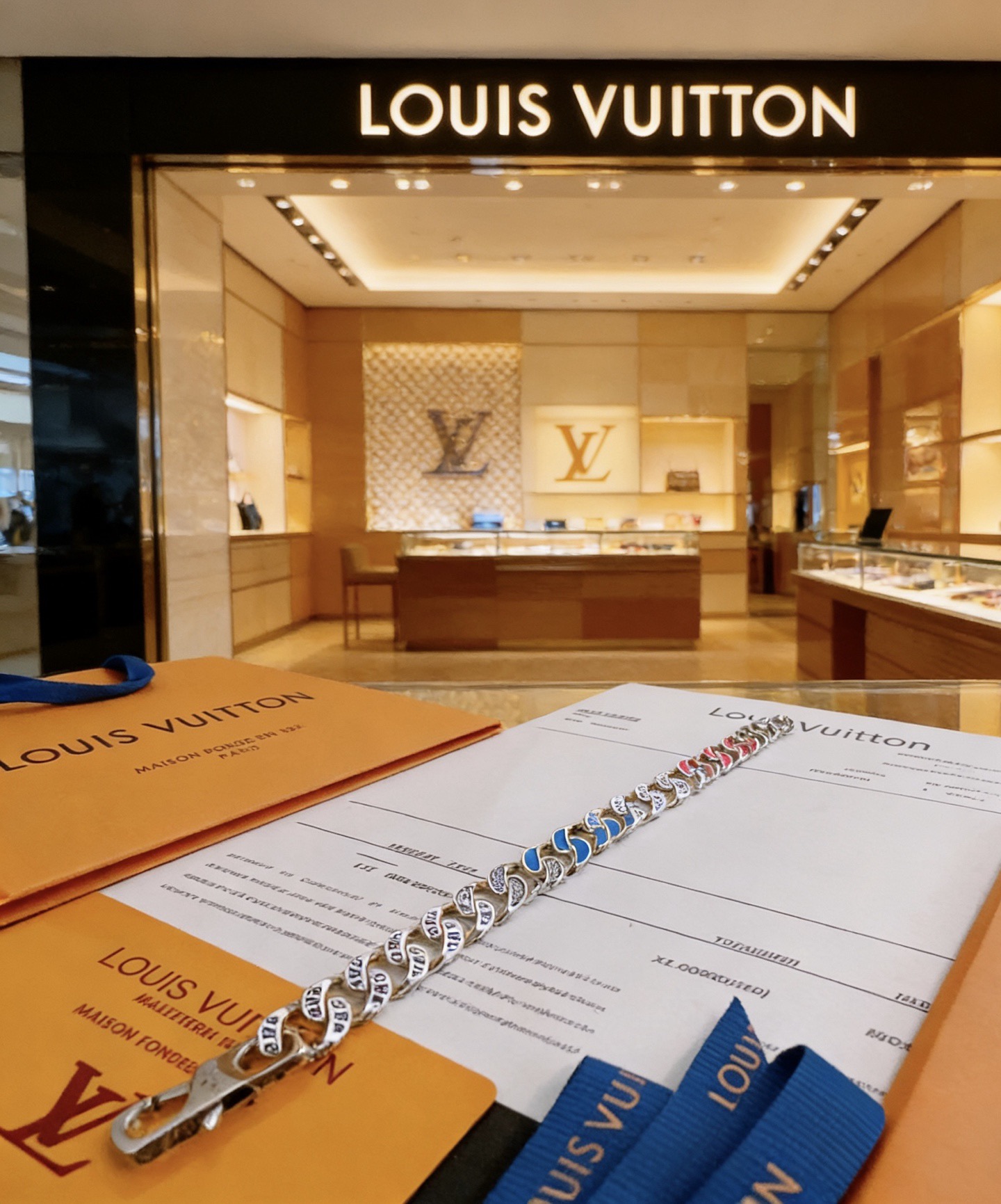 Louis Vuitton 新款高品质路易威登LV手链 潮流 男女均可佩戴 同款 摇滚朋克泰银风格 元素 潮流百搭 项链最新款链条档次更高明星 款手链古巴链系列 银手链