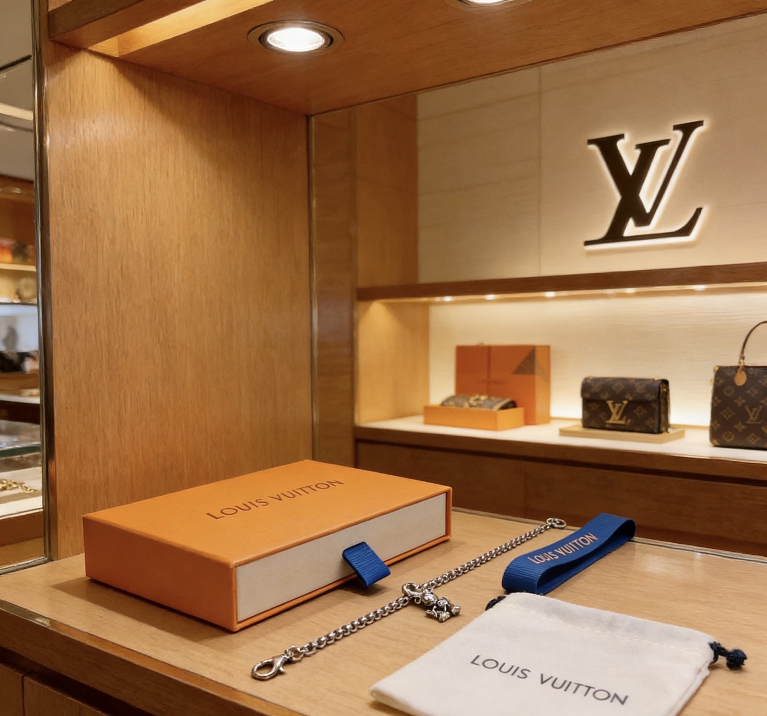 Louis Vuitton 高品质LV路易威登手链 潮流 男女均可佩戴 同款 摇滚朋克泰银风格 元素 潮流百搭 项链最新款链条档次更高明星 款手链古巴链系列 银手链