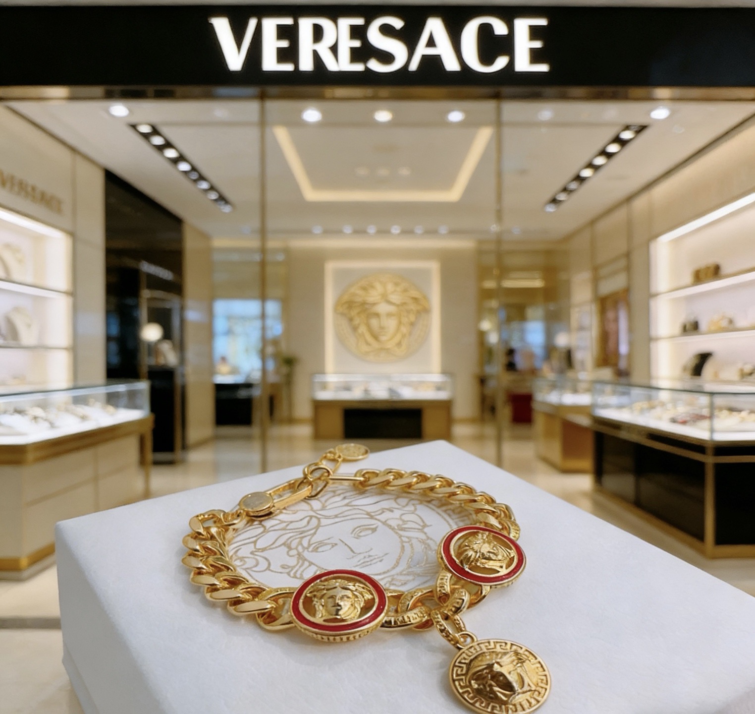 Versace 高品质范思哲手链美杜莎头像 新款开模 潮流 男女均可佩戴 同款 摇滚朋克泰银风格 元素 潮流百搭 手链最新款链条档次更高明星 款项链系列 银手链