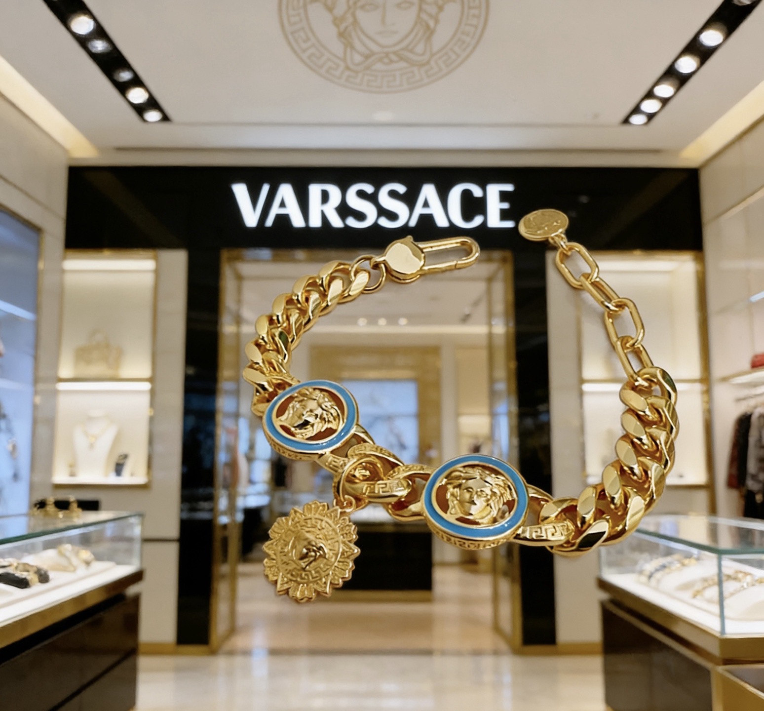 Versace 高品质范思哲手链美杜莎头像 新款开模 潮流 男女均可佩戴 同款 摇滚朋克泰银风格 元素 潮流百搭 手链最新款链条档次更高明星 款项链系列 银手链