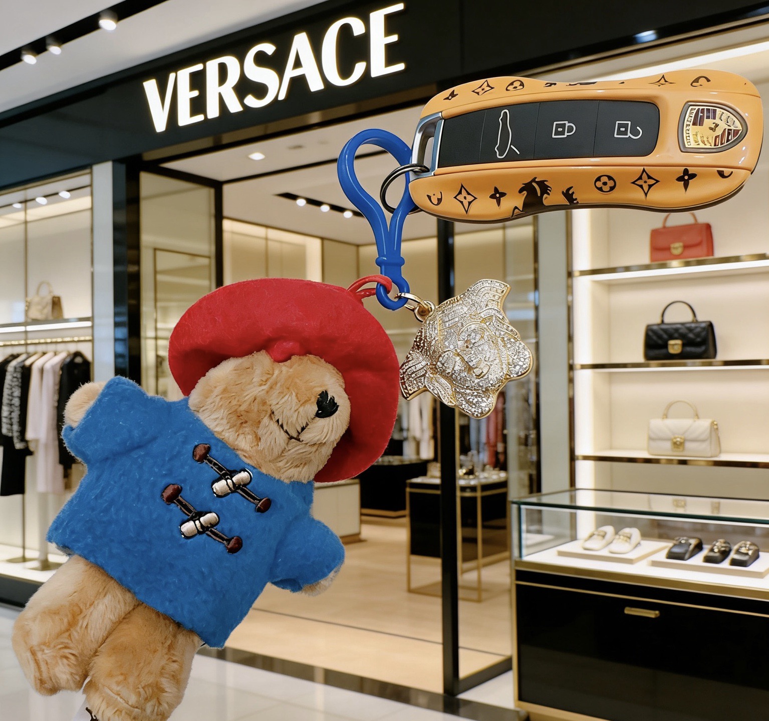 Versace 新品发布范思哲钥匙扣 包包扣 最新款包包挂饰档次更高 Anger Forest系列 款联名设计理念钥匙扣系列