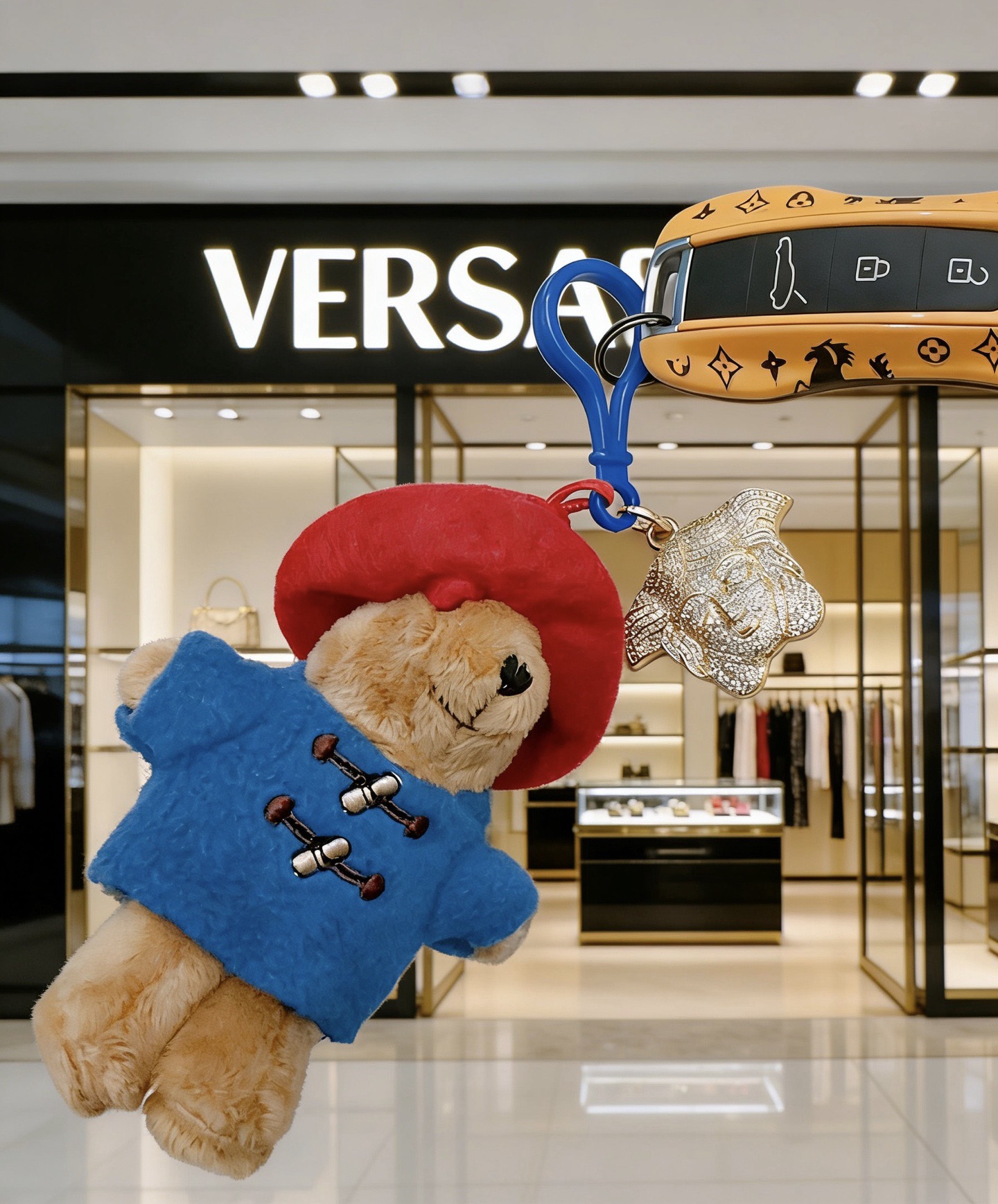 Versace 新品发布范思哲钥匙扣 包包扣 最新款包包挂饰档次更高 Anger Forest系列 款联名设计理念钥匙扣系列