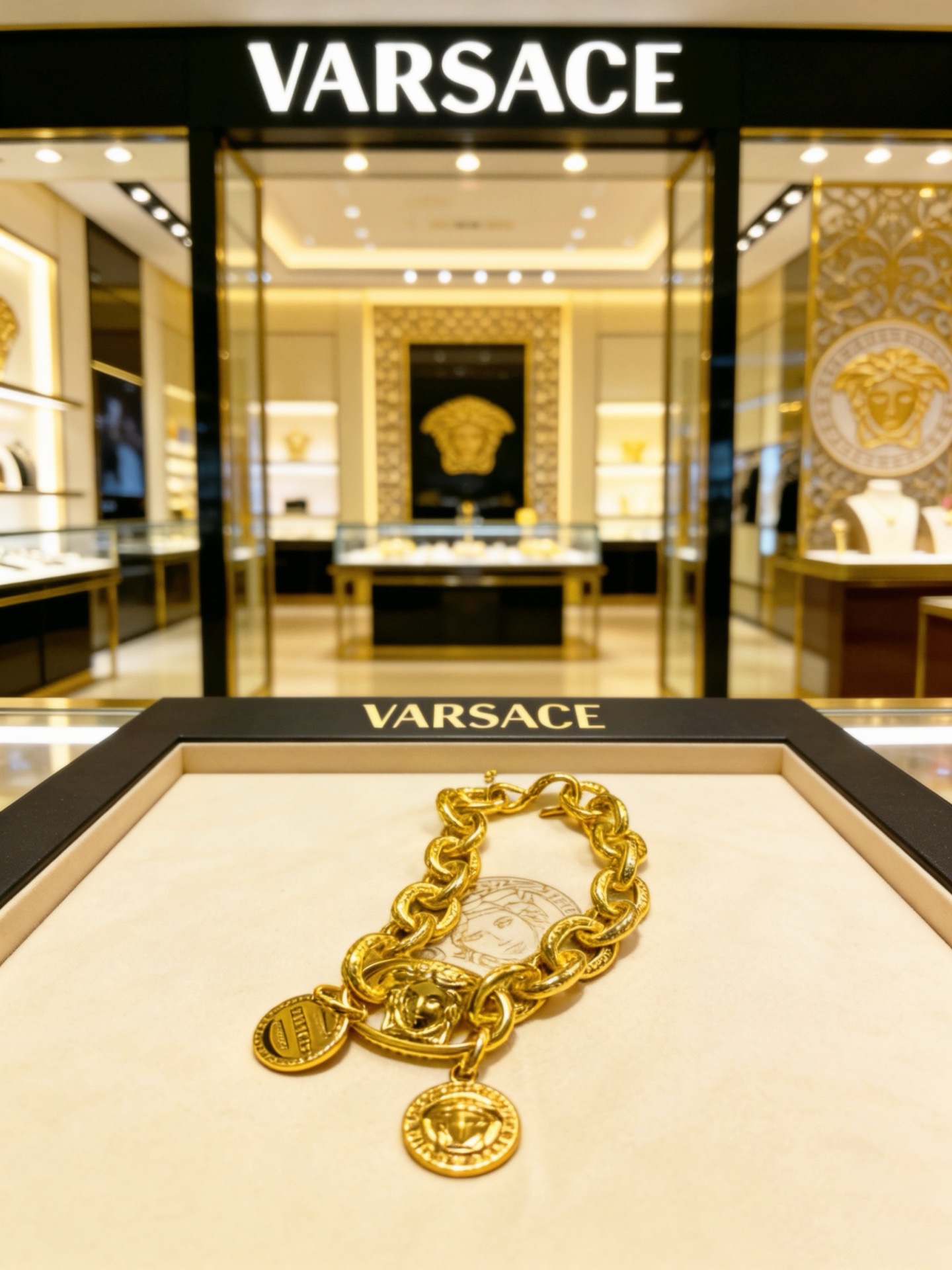 NO:819347,High-quality Versace bracelet Medusa avatar original single goods counter new open mold retro trendy fashion must-have. Can be worn by both men and women. The same style for couples. Rock punk Thai silver style. Retro elements. Trendy and versatile. The same bracelet on the official website. The latest chain has a higher grade. Celebrity classic necklace series retro silver bracelet. Code number 22 20 18. Details are distressed. Non-market glossy version. This one has been on sale. The best-selling model in Versace.  Very easy to match with trendy clothes, fine jewelry, versace, necklace, bracelet19860909高品质范思哲手链美杜莎头像原单货专柜新款开模复古潮流时尚必备 男女均可佩戴 情侣款同款 摇滚朋克泰银风格 复古元素 潮流百搭 官网同款手链最新款链条档次更高明星经典款项链系列复古银手链 码数22 20 18 细节对版做旧处理 非市面亮面版型 这款一直在出 范思哲里面热卖款 非常好搭配潮流衣服,饰品精品,versace,necklace,bracelet,Jewelry