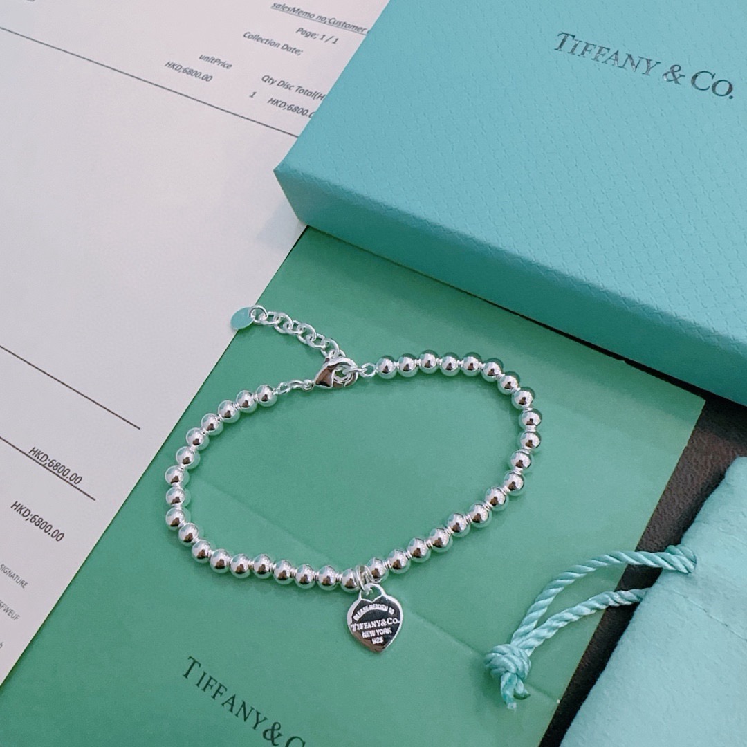蒂芙尼🩵 TIFFNY&CO. 专柜精工银版本手链   明星同款 复古做旧风 原版复刻 纯手工打造 ～正