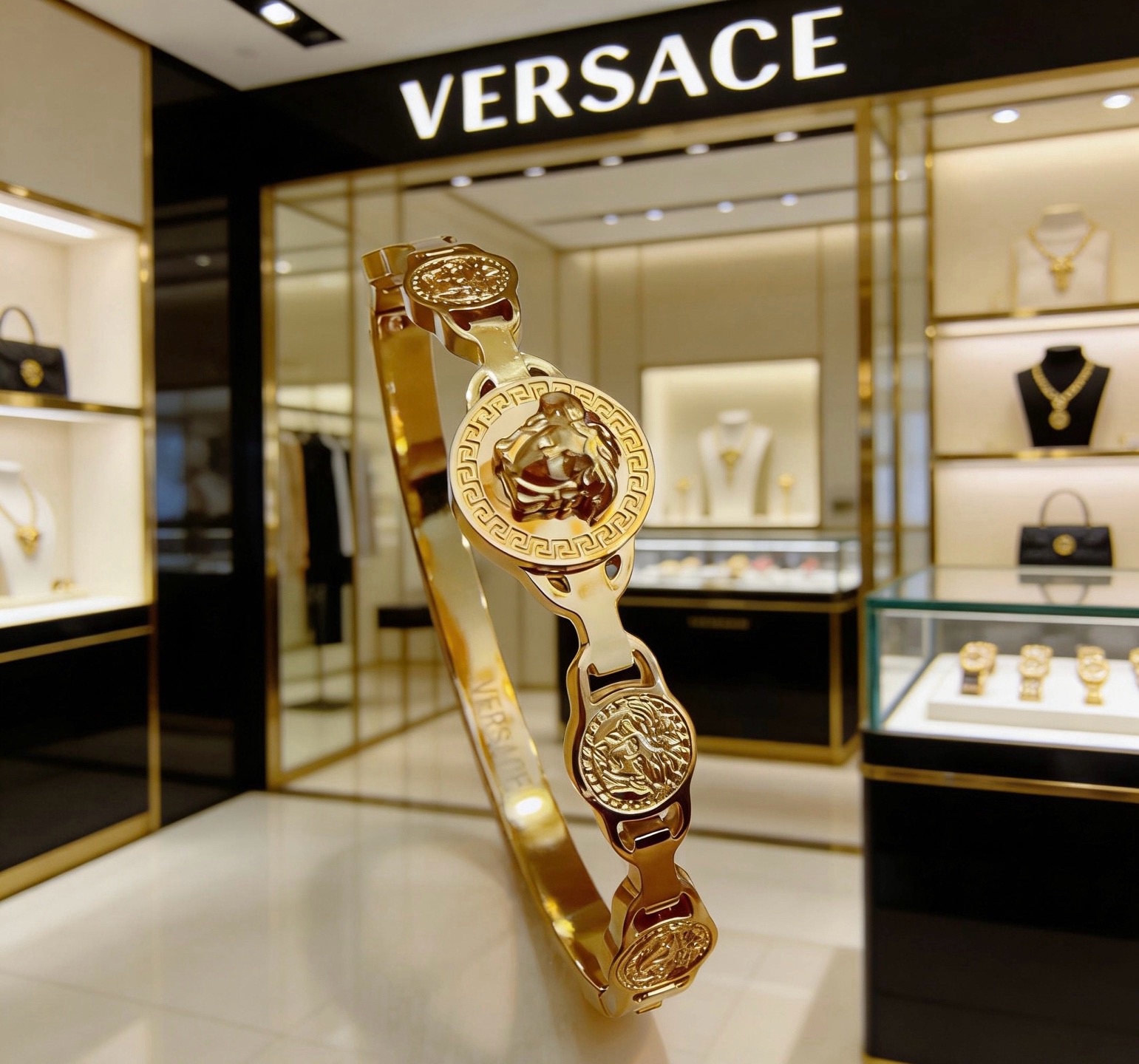 Versace 范思哲 杜美莎标志手环 帅气酷炫 同时透露着一丝不羁的自由气息 展现别样趣味魅力 做工精