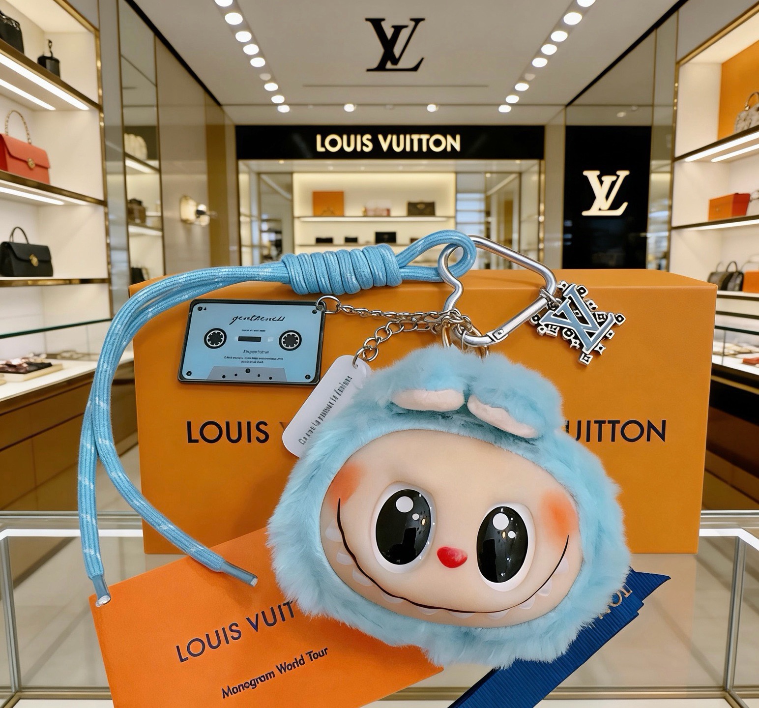 新品拉布布LV联名钥匙扣 lv包包扣 最新款包包挂饰档次更高明星同款Anger Forest系列经典款联