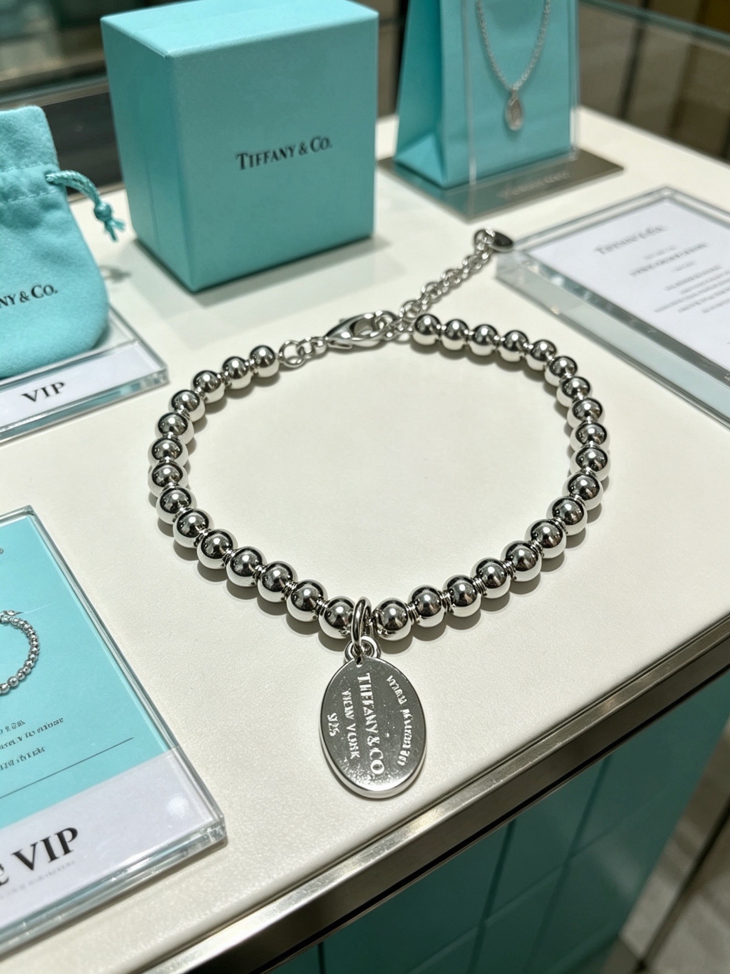 蒂芙尼手链🩵 TIFFNY&CO. 专柜精工银版本手链   明星同款 复古做旧风 原版复刻 纯手工打造 