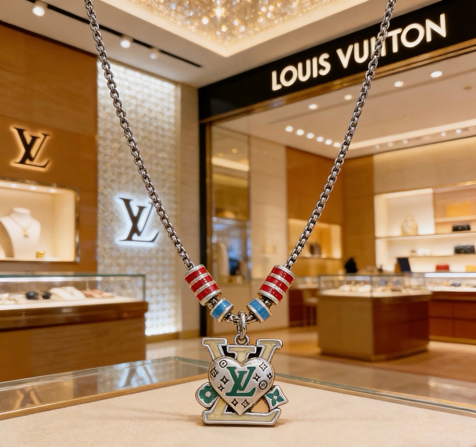 LV路易威登项链🇷🇼原单货🇷🇼专柜新款开模复古潮流时尚必备 男女均可佩戴 情侣款同款 摇滚朋克泰银风格 