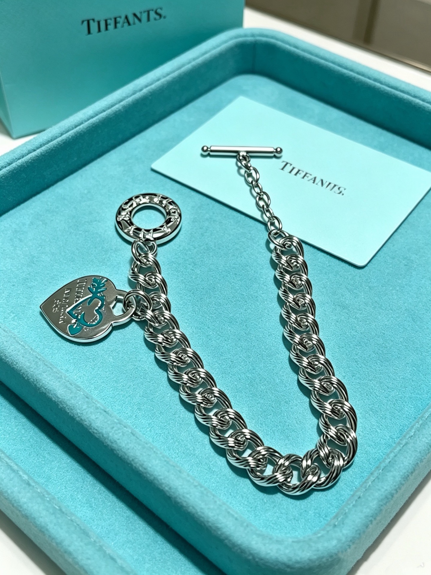 蒂芙尼手链🩵 TIFFNY&CO. 专柜精工银版本手链   明星同款 复古做旧风 原版复刻 纯手工打造 