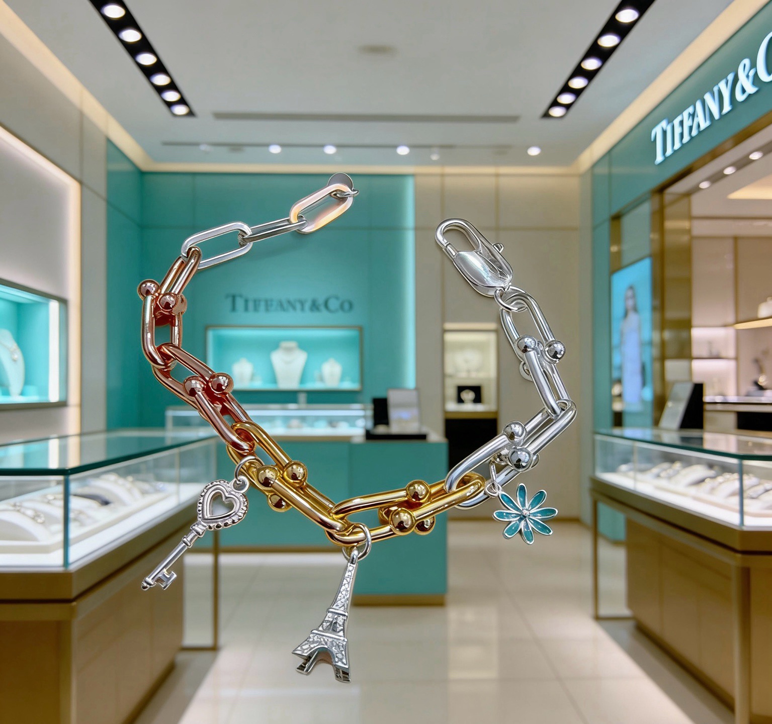蒂芙尼手链🩵 TIFFNY&CO. 专柜精工银版本手链   明星同款 复古做旧风 原版复刻 纯手工打造 
