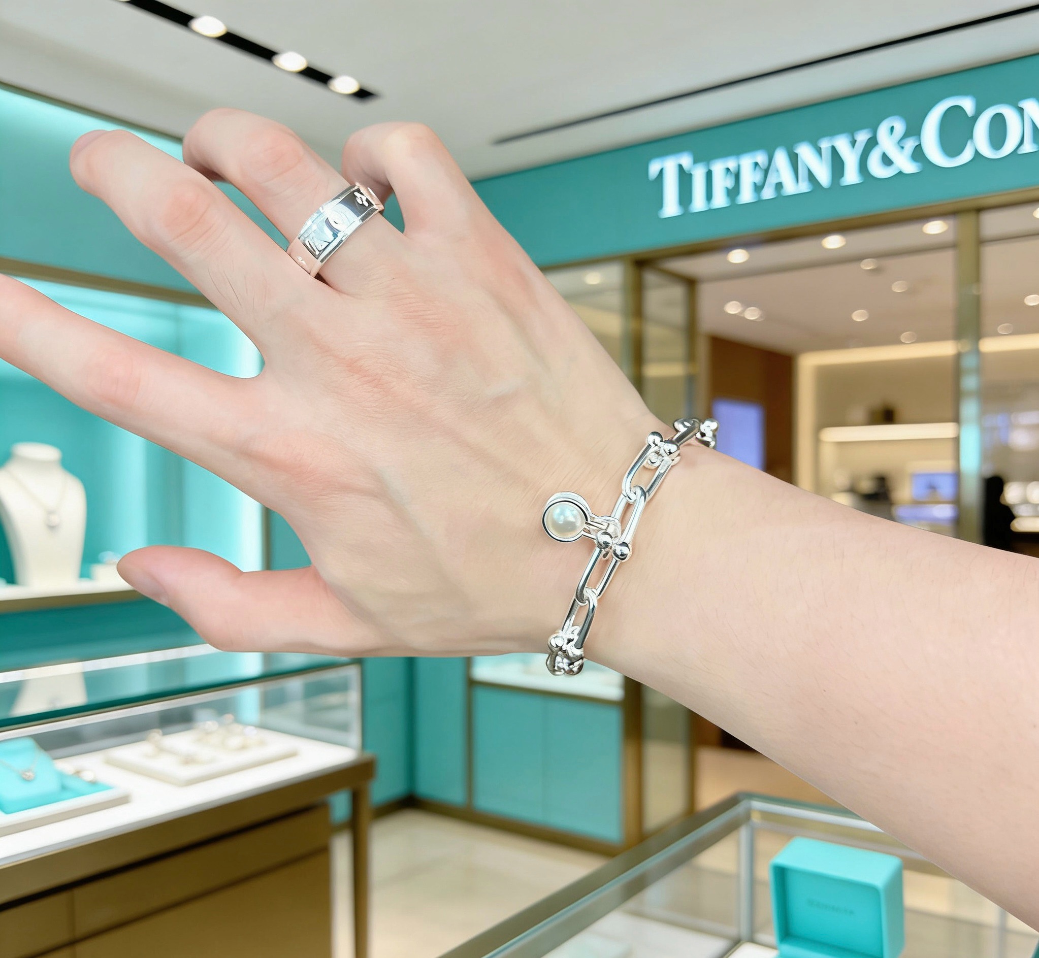 蒂芙尼手链🩵 TIFFNY&CO. 专柜精工银版本手链   明星同款 复古做旧风 原版复刻 纯手工打造 