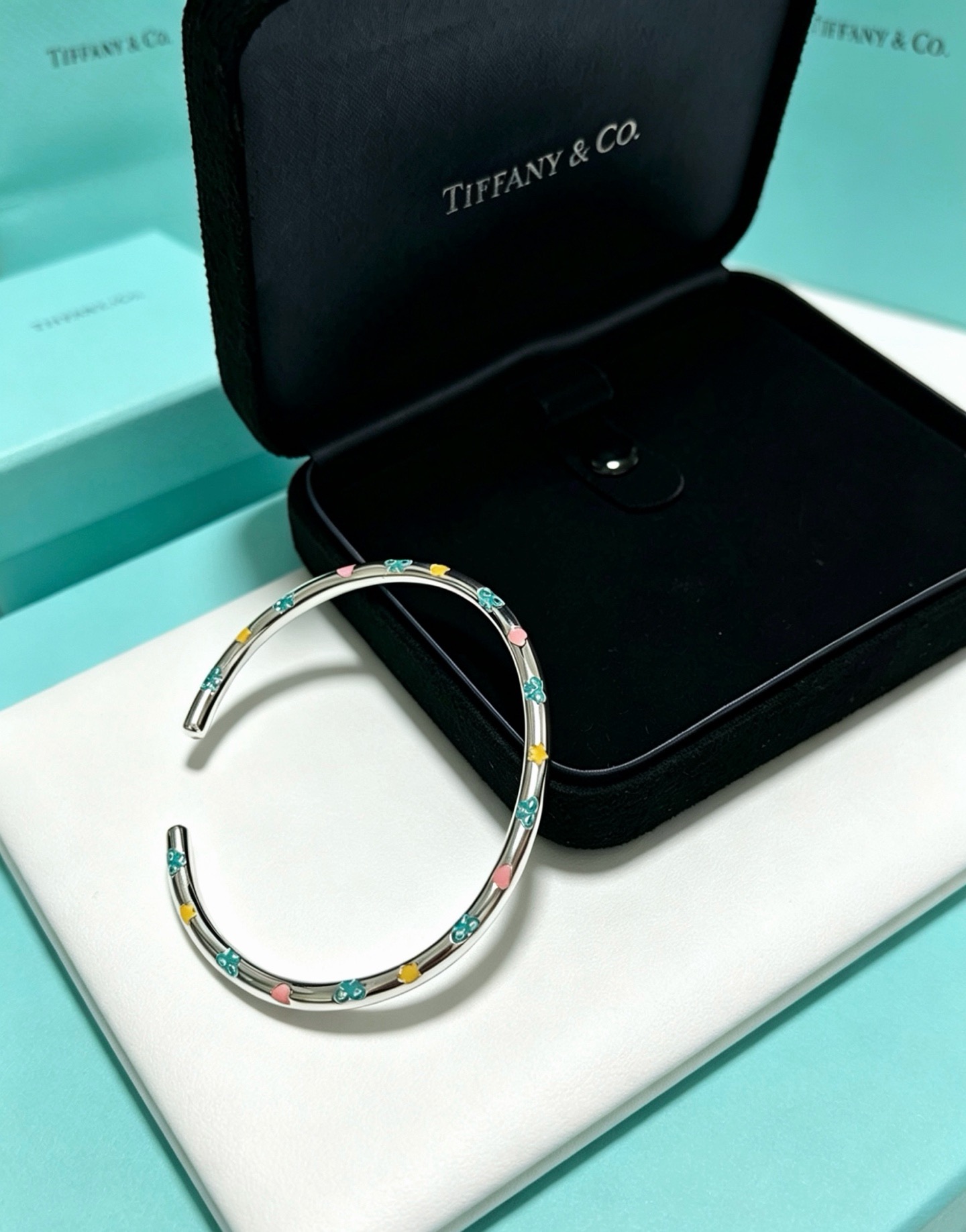 蒂芙尼手环手镯🩵 TIFFNY&CO. 专柜精工银版本   明星同款 复古做旧风 原版复刻 纯手工打造 